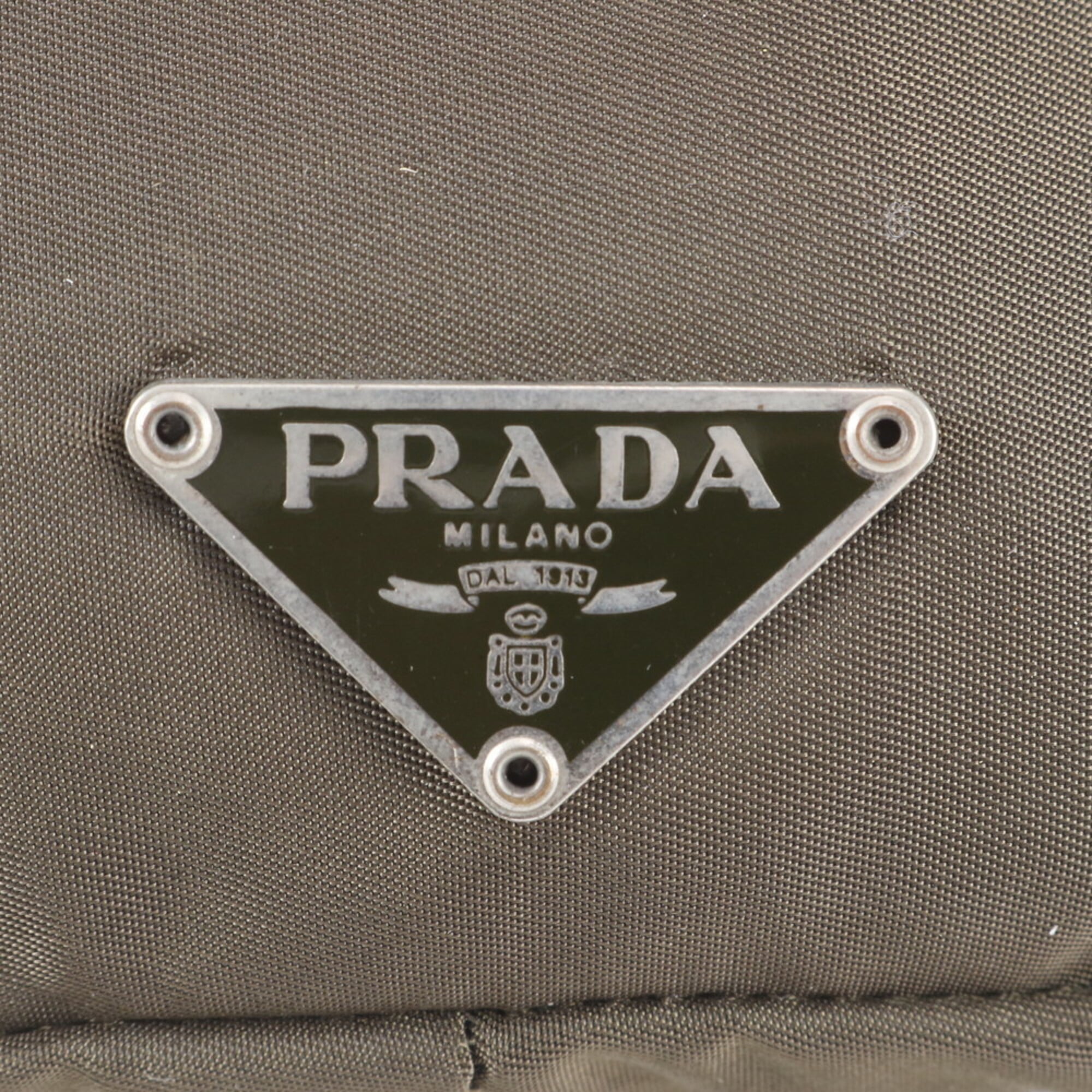 Prada Green Khaki Nylon Handbag Pouch (Pre-Owned)