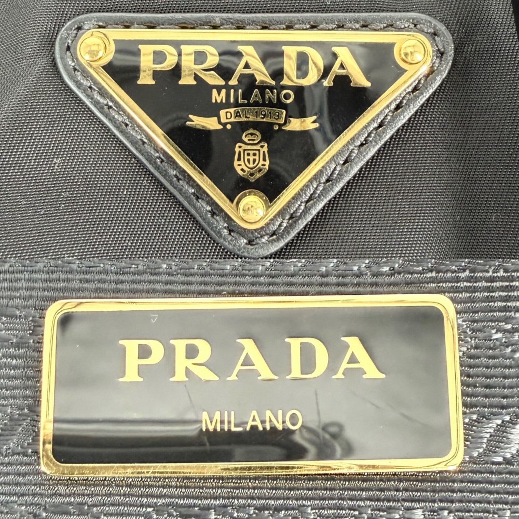 Prada Black Nylon Handbag Tote Bag (Pre-Owned)