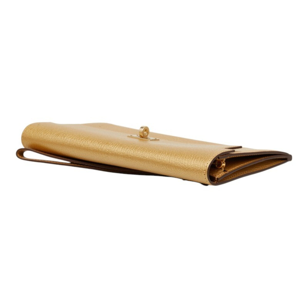 Hermes Gold Chevre Leather Long Wallet (Bi-Fold) (Pre-Owned)