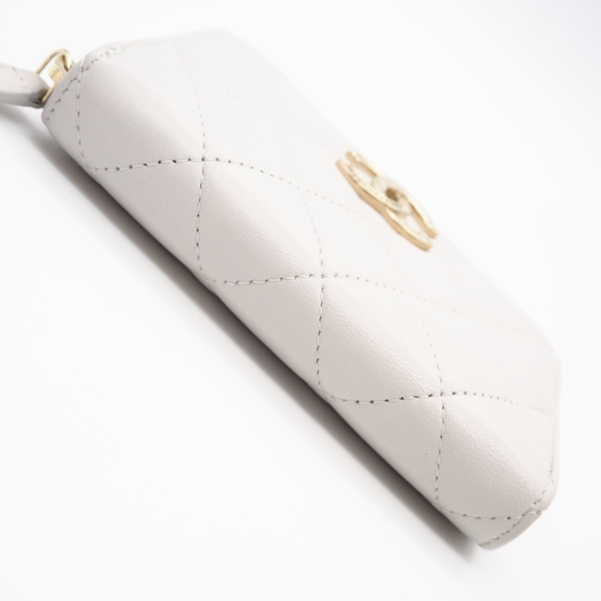 Chanel Gray Leather Coin Purse/Coin Case (Pre-Owned)