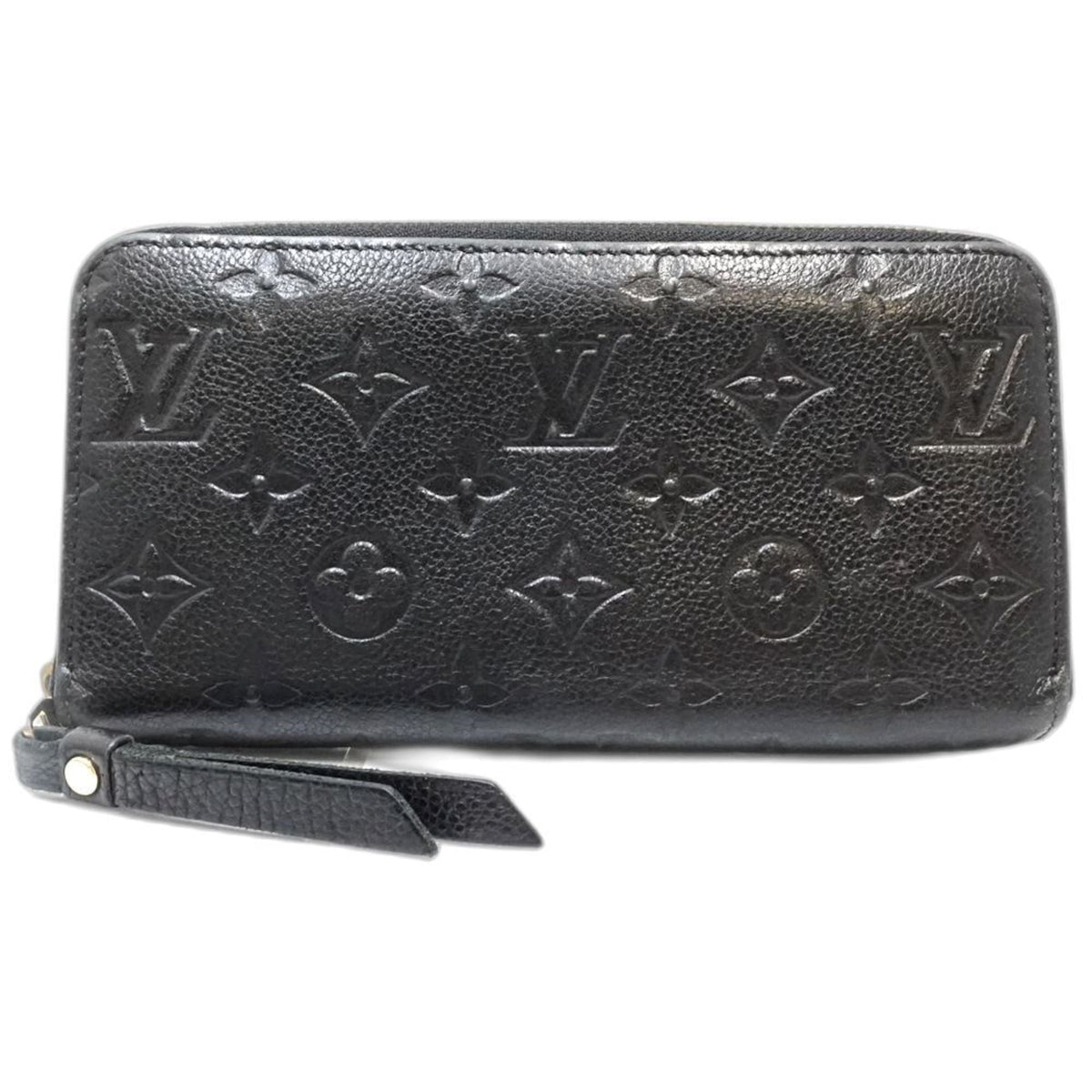 Louis Vuitton Black Leather Long Wallet (Bi-Fold) (Pre-Owned)