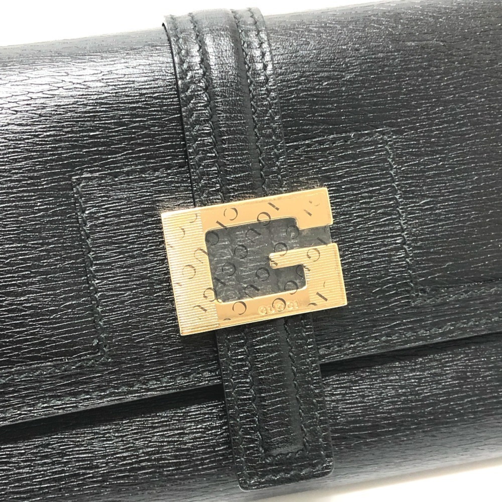 Gucci Black Leather Long Wallet (Bi-Fold) (Pre-Owned)
