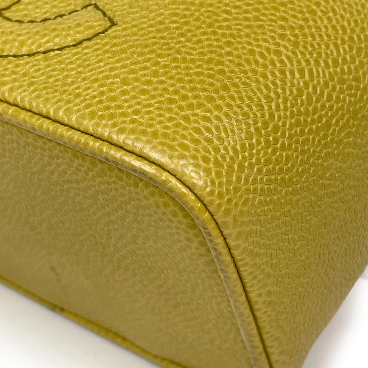 Chanel Yellow Grained Calfskin Pouch Vanity Bag (Pre-Owned)