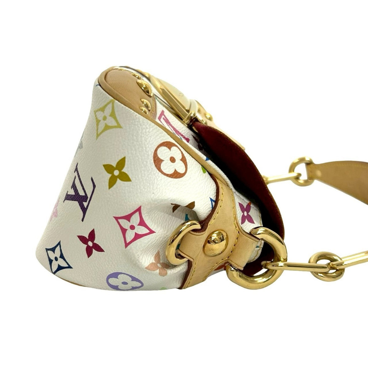 Louis Vuitton White Leather Pvc Shoulder Bag (Pre-Owned)