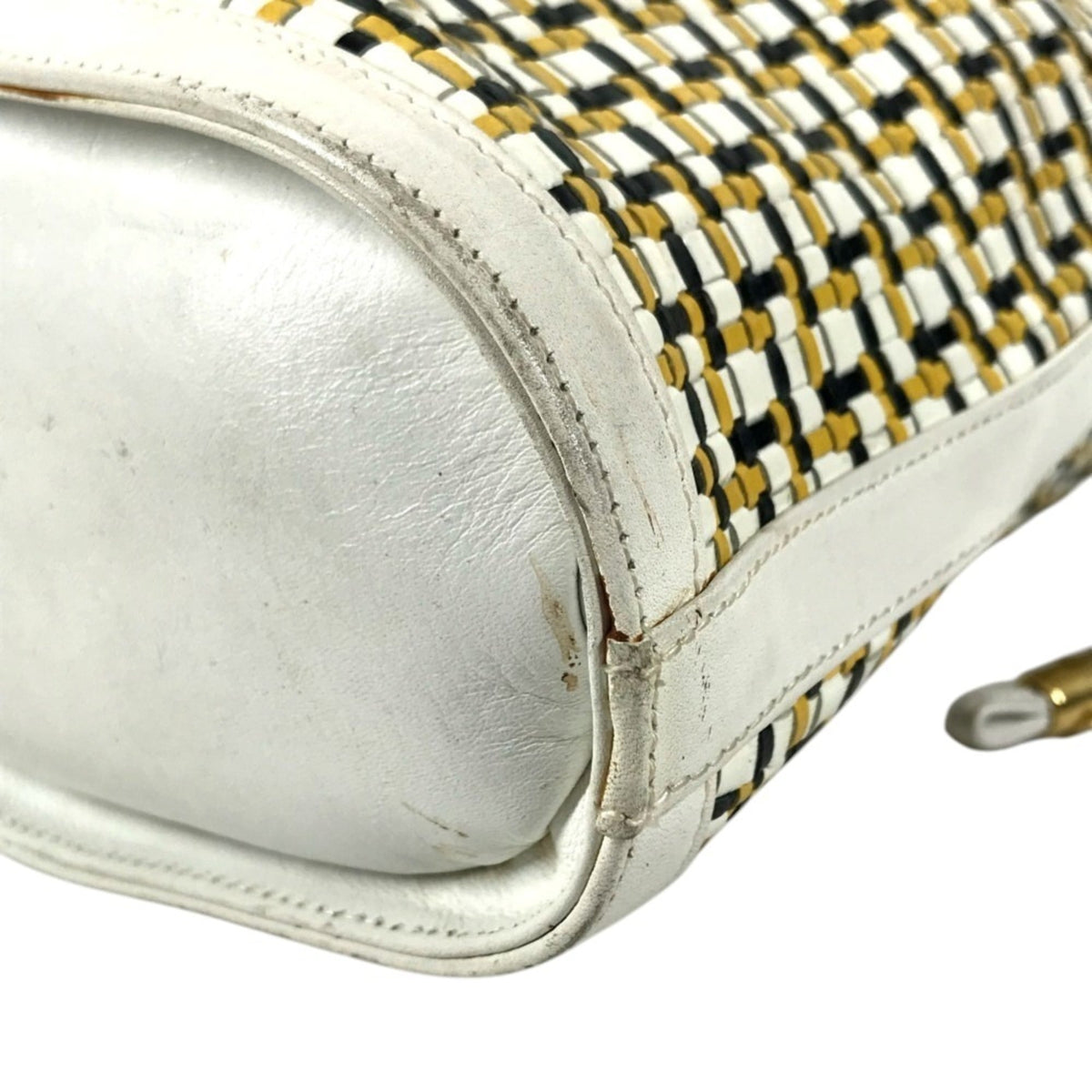 Gucci White Yellow Leather Shoulder Bag (Pre-Owned)