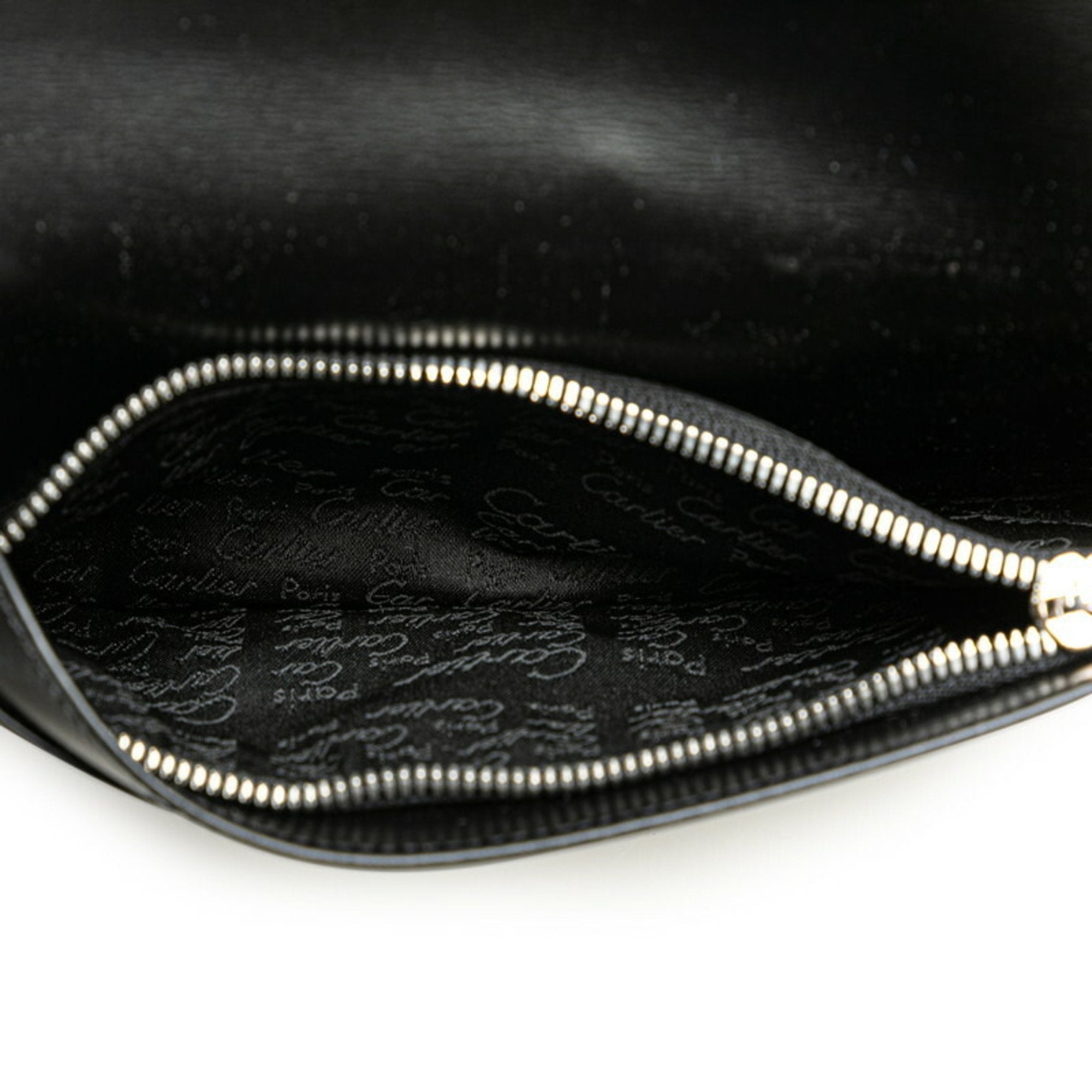 Cartier Black Leather Long Wallet (Bi-Fold) (Pre-Owned)