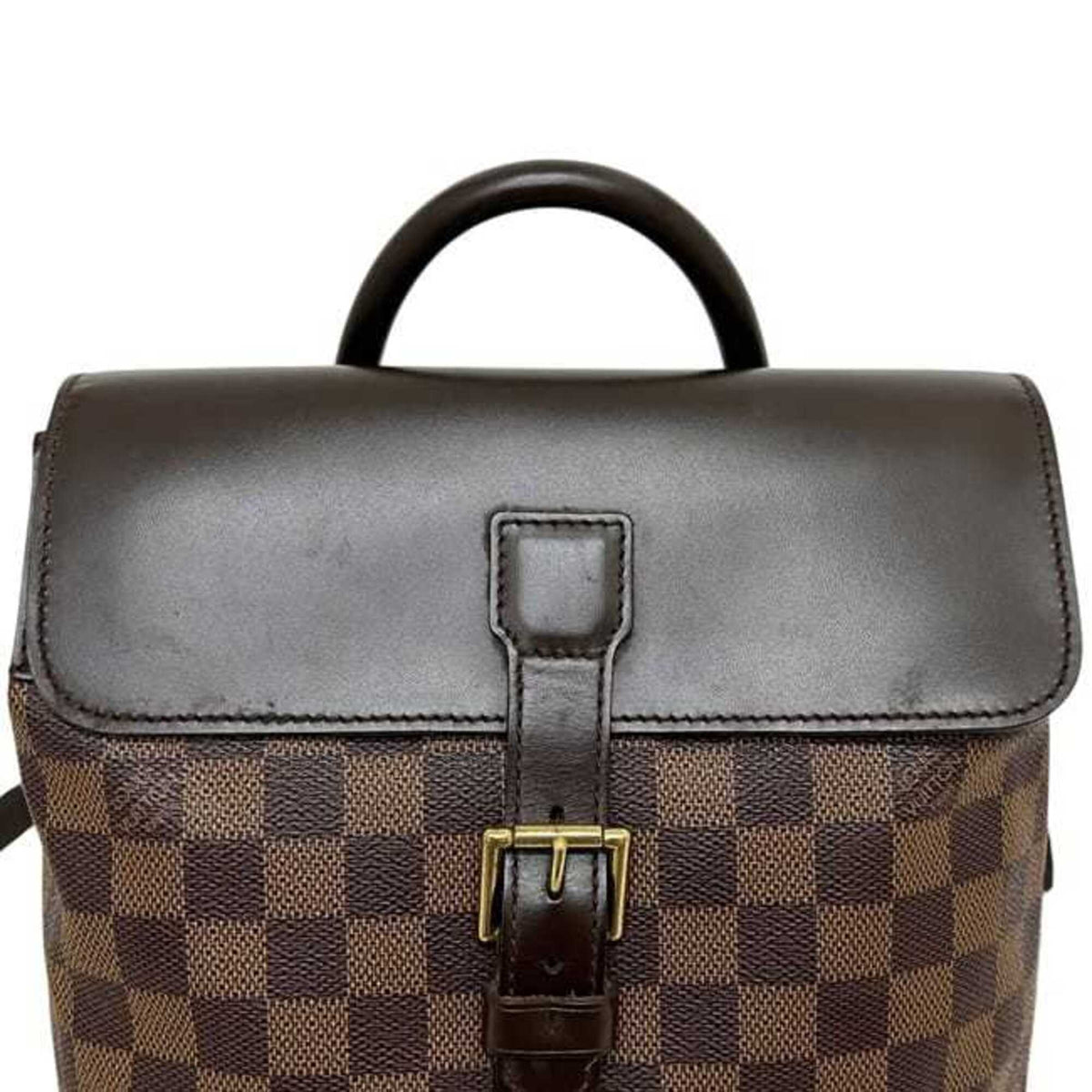 Louis Vuitton Brown Damier Canvas Leather Backpack (Pre-Owned)