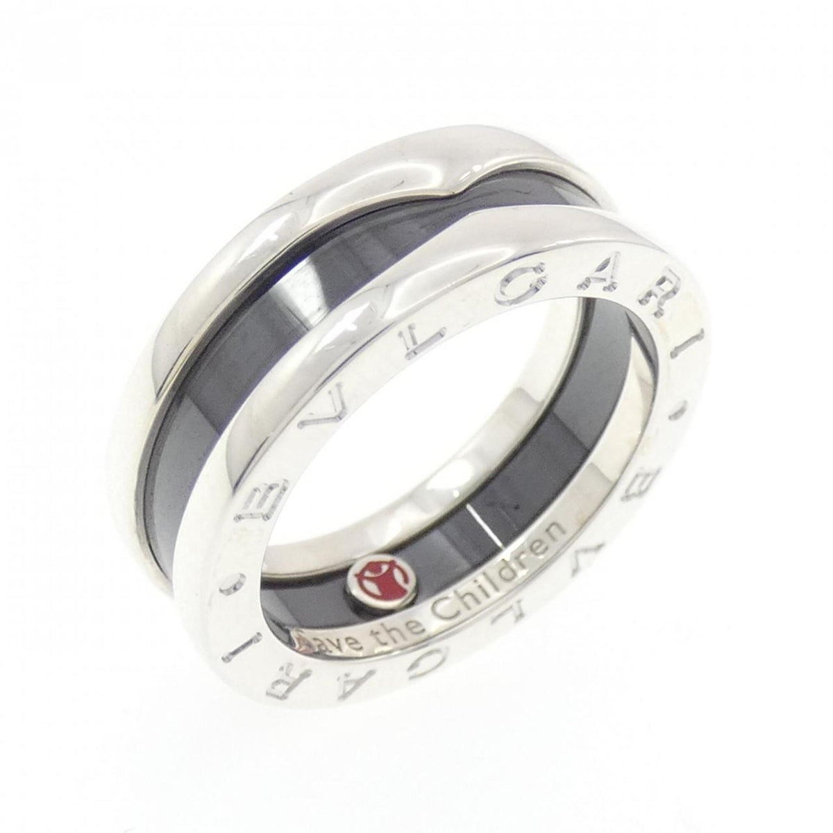 Bvlgari Ceramic Silver 925 Band Ring (Pre-Owned)