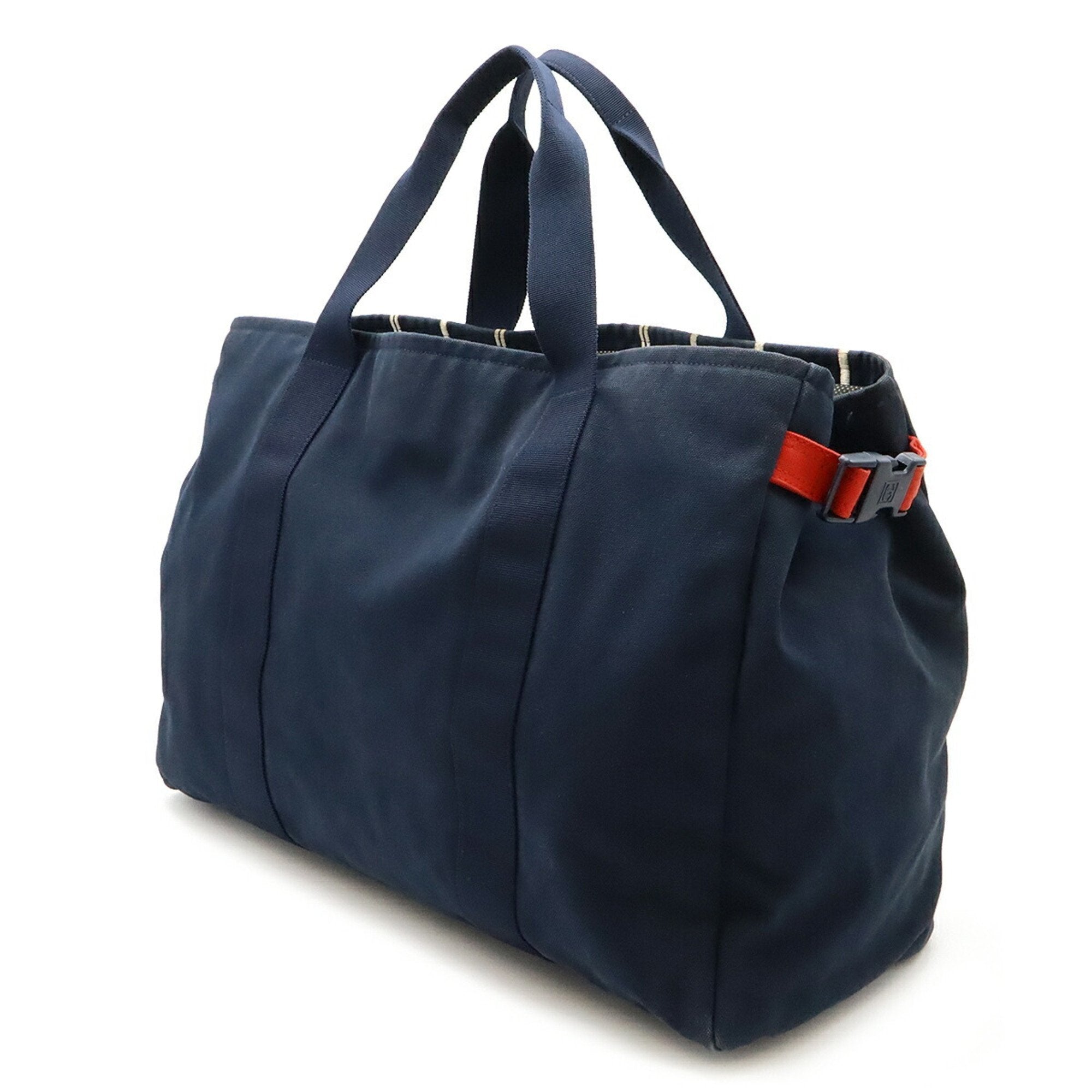 Chanel Sport Navy Red Color Canvas Shoulder Bag Tote Bag (Pre-Owned)
