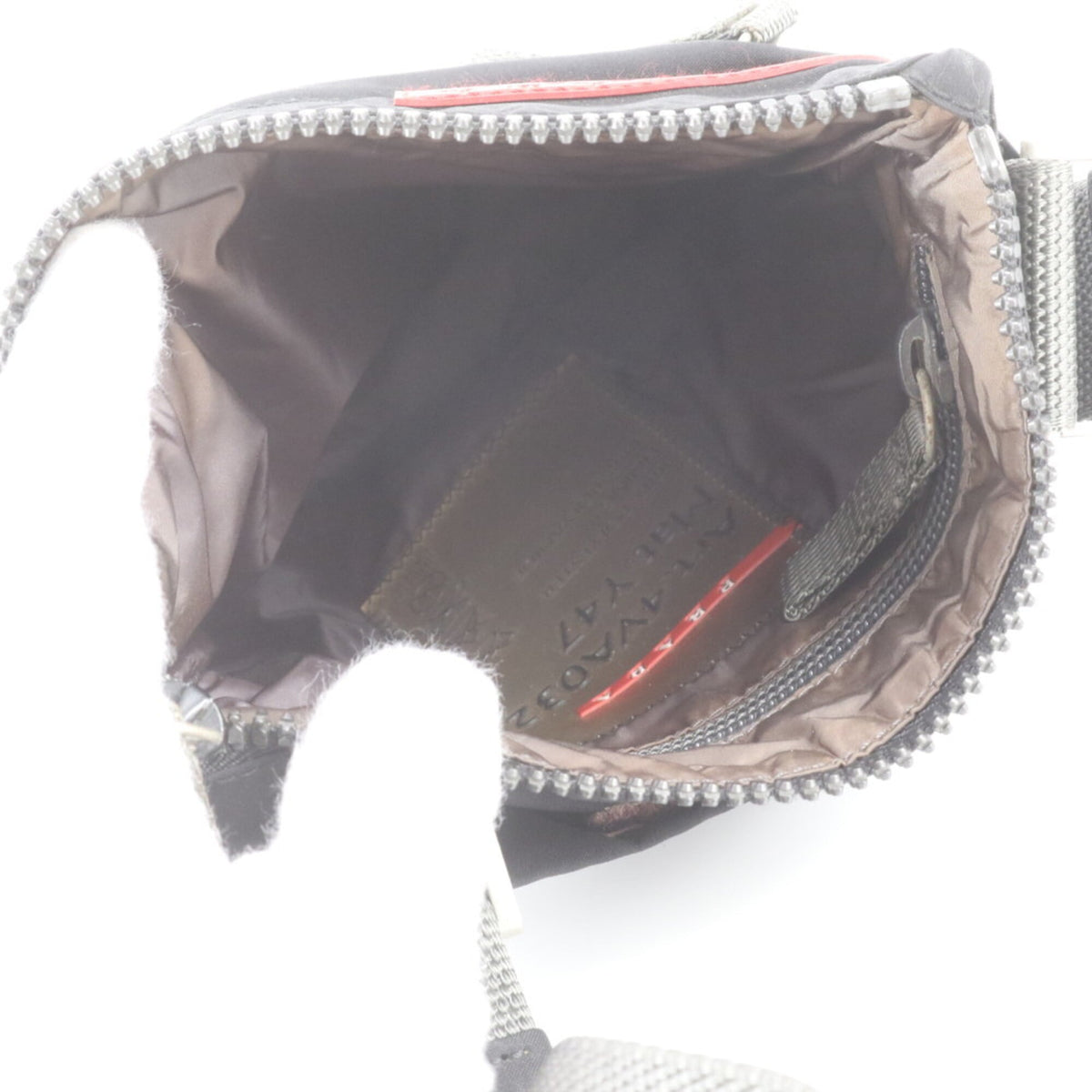 Pradasports Black Leather Nylon Messenger Bag Shoulder Bag (Pre-Owned)