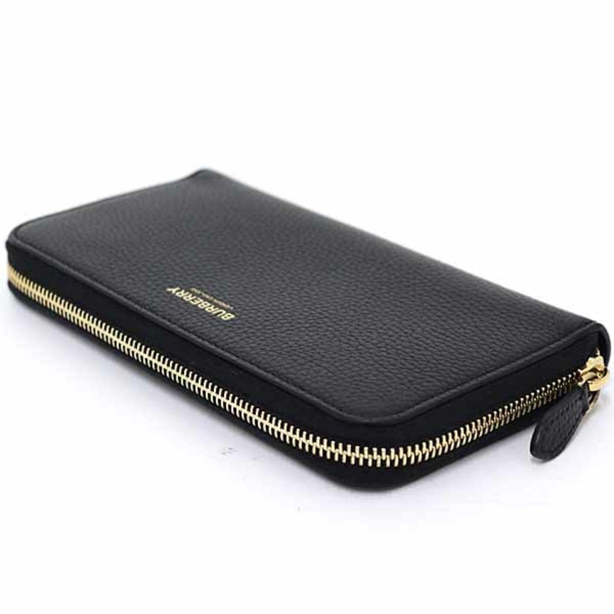 Burberry Black Leather Long Wallet (Bi-Fold) (Pre-Owned)