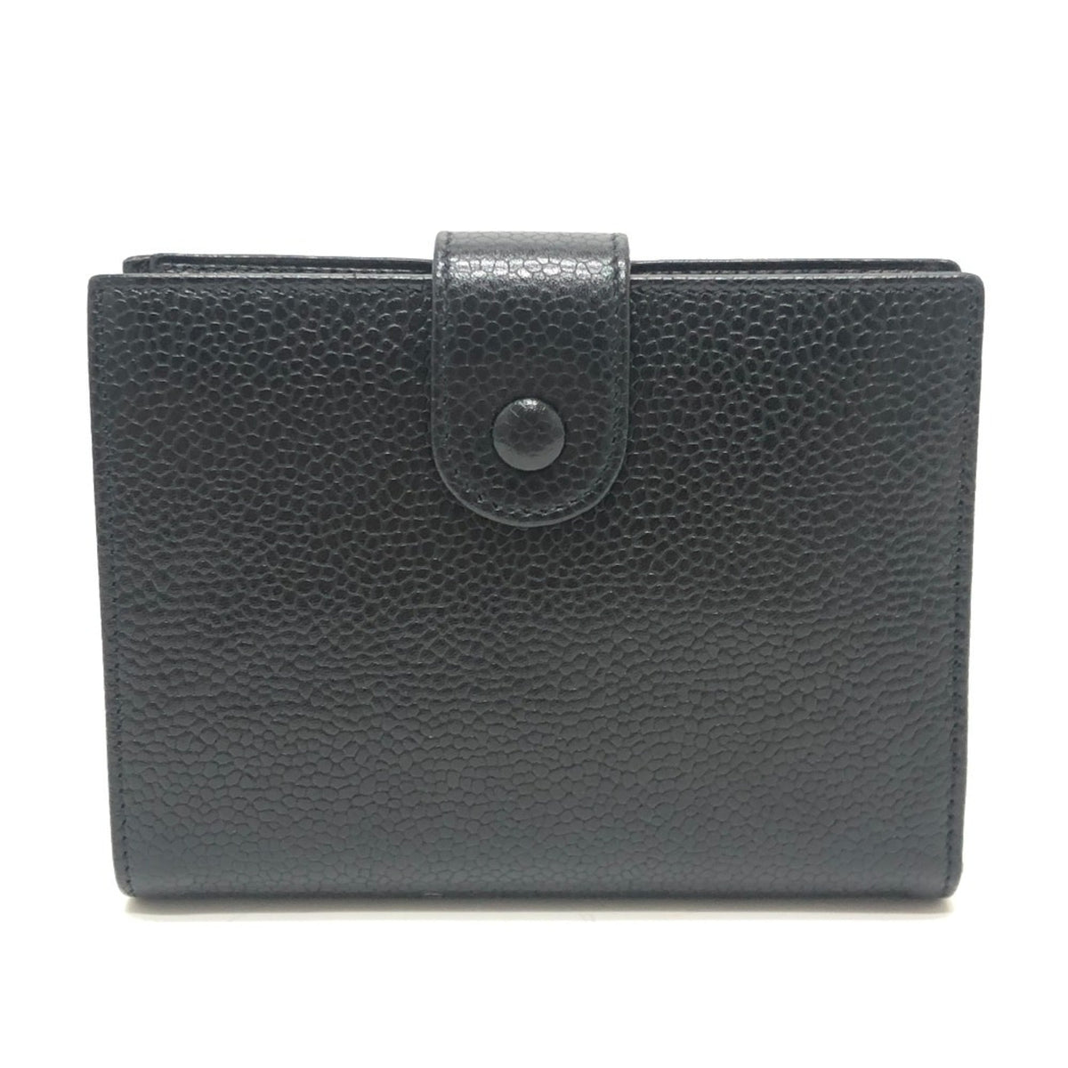 Chanel Black Grained Calfskin Long Wallet (Bi-Fold) (Pre-Owned)