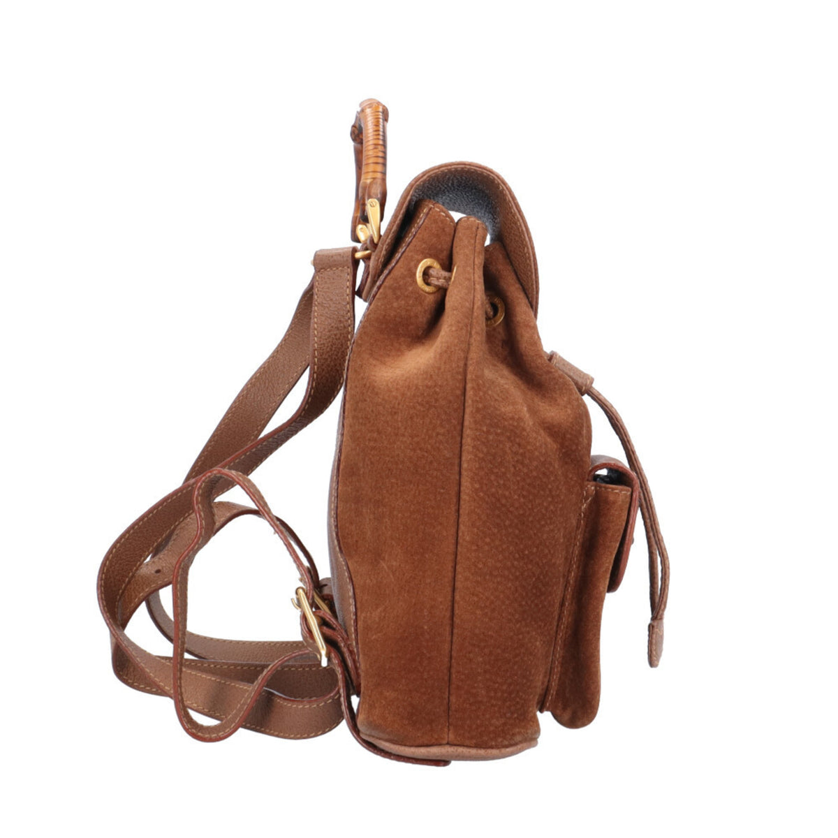 Gucci Brown Suede Leather Backpack (Pre-Owned)