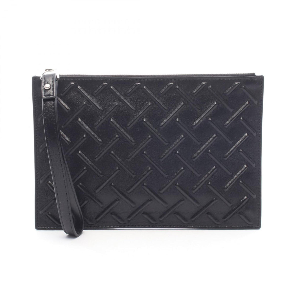 Bottega Veneta Black Intrecciato Clutch Bag (Pre-Owned)