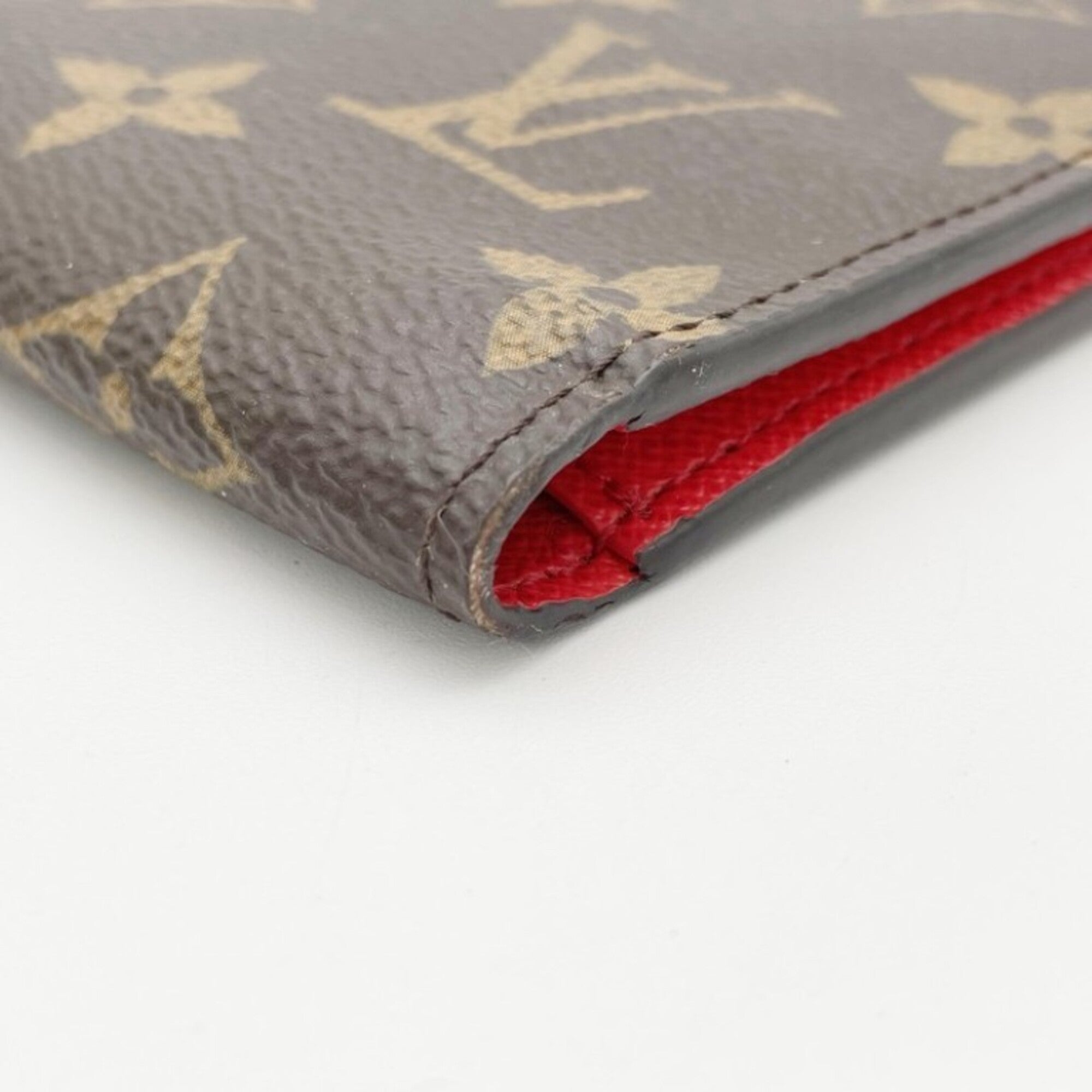 Louis Vuitton Brown Coquelicots Red Color Monogram Long Wallet (Bi-Fold) (Pre-Owned)
