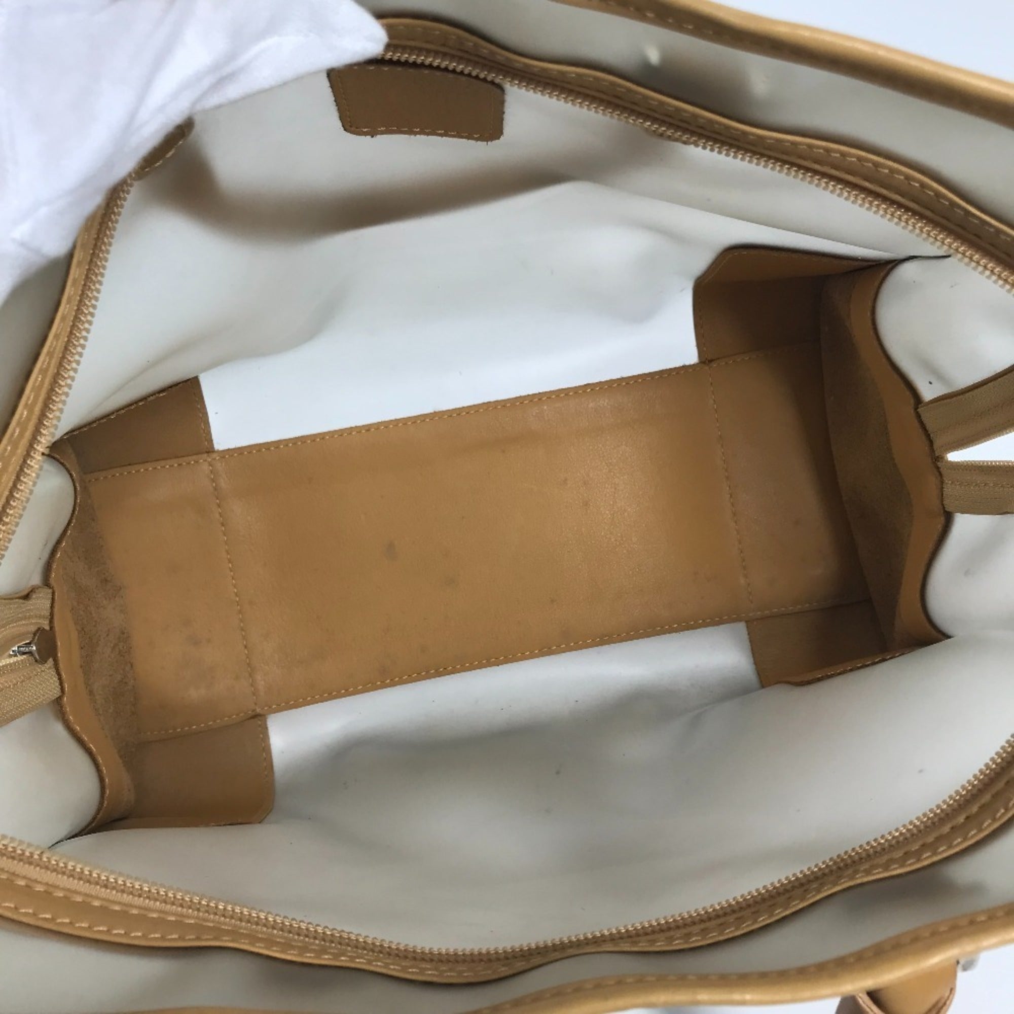 Loewe Amazona Beige Vinyl Leather Boston Bag Handbag (Pre-Owned)