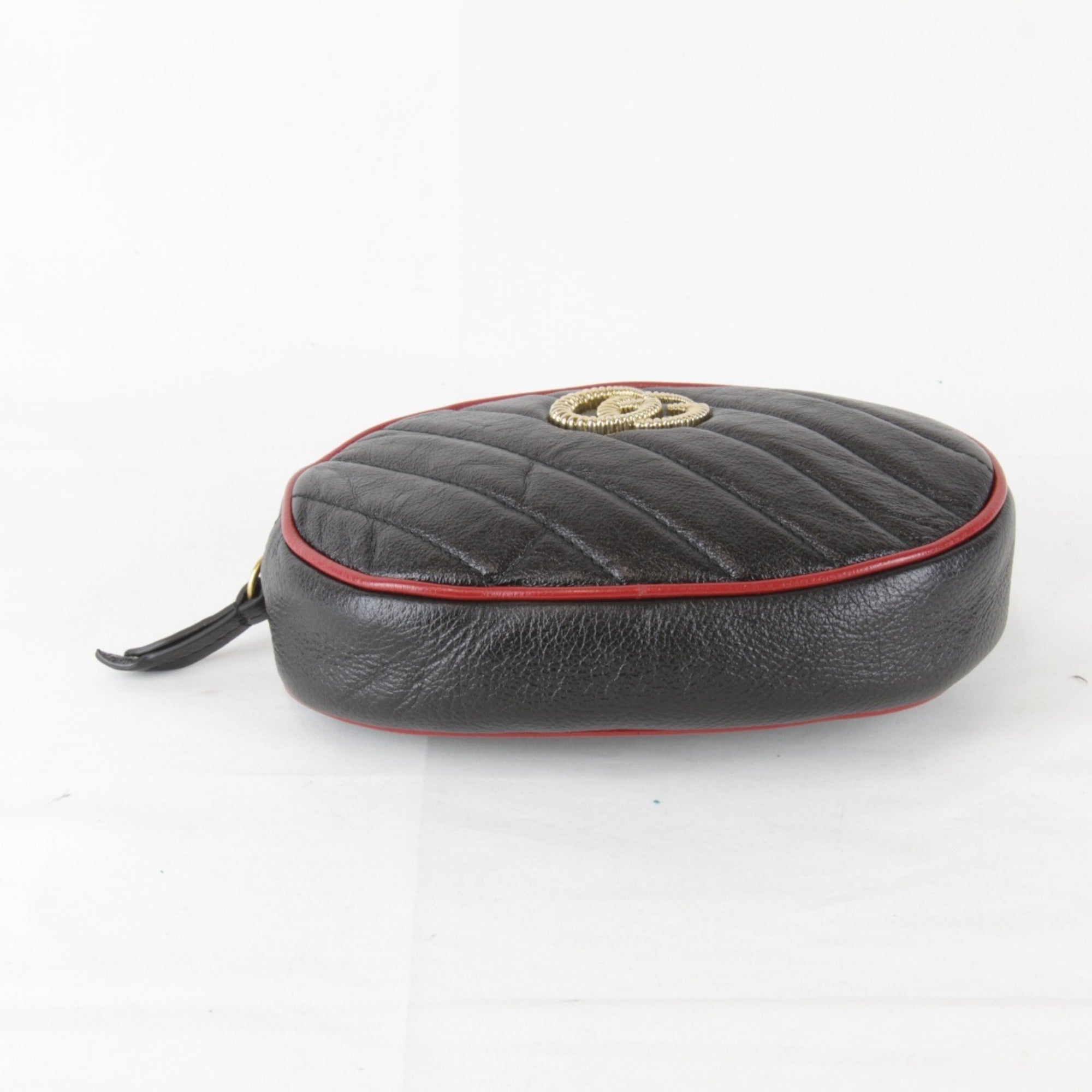 Gucci Gg Marmont Black Leather Fanny Pack (Pre-Owned)