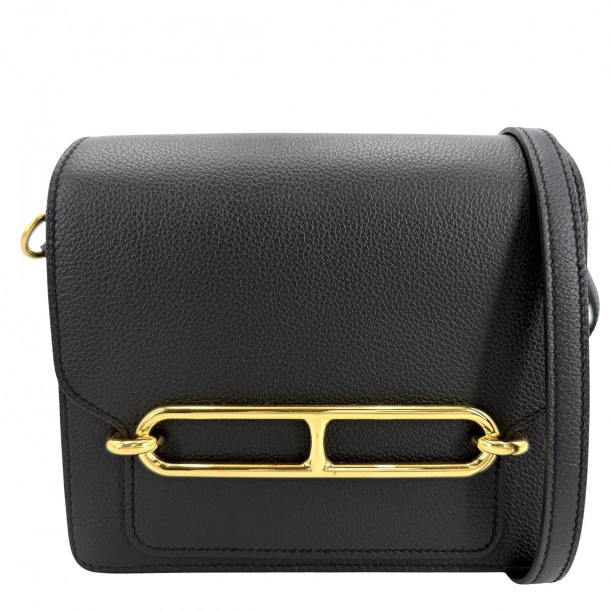 Hermes Black Leather Shoulder Bag (Pre-Owned)