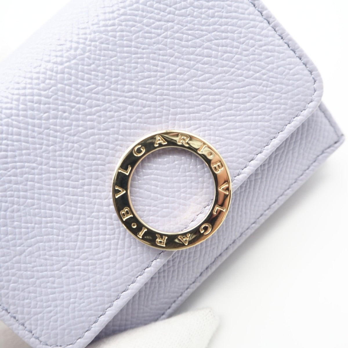 Bvlgari Purple Leather Wallet (Tri-Fold) (Pre-Owned)