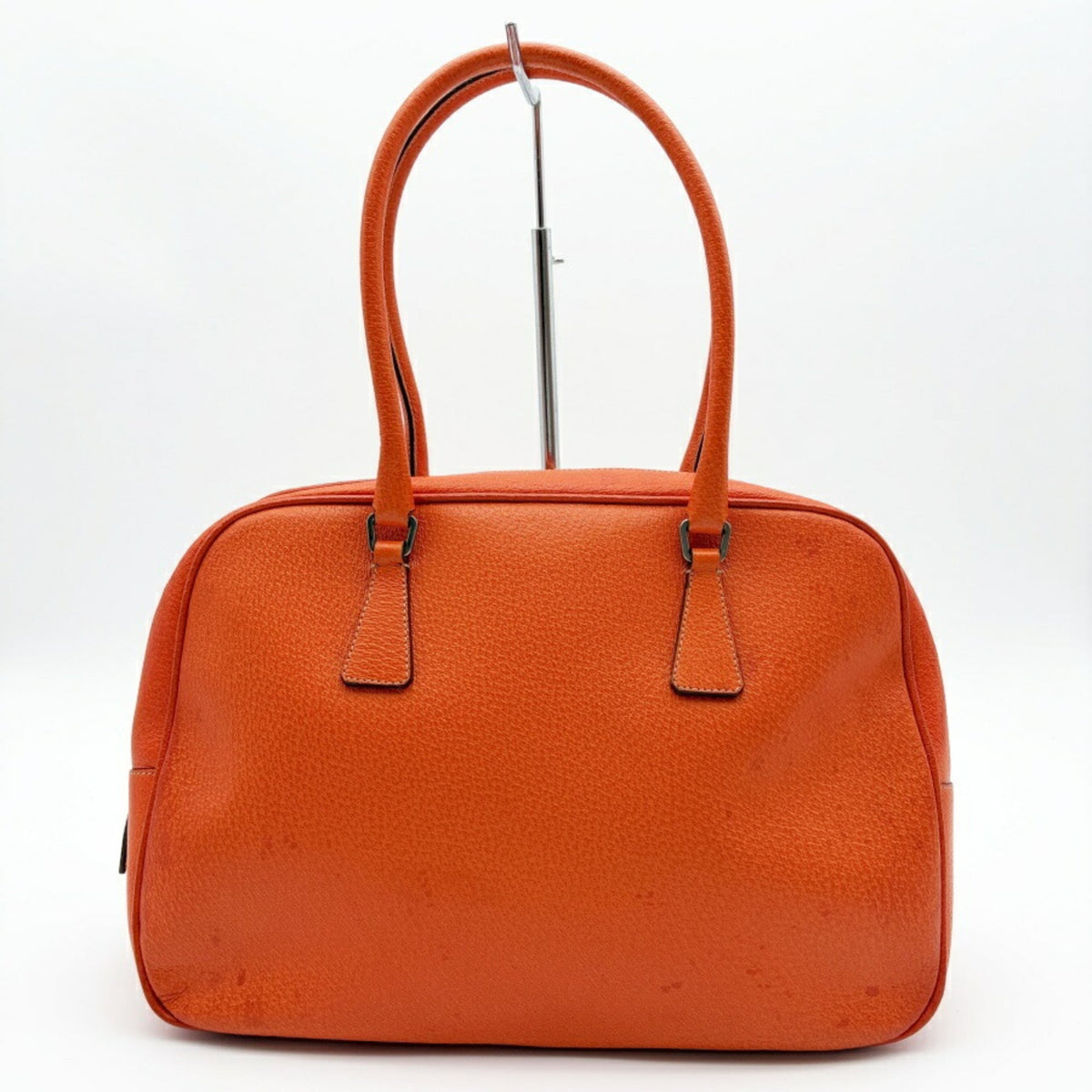 Prada Orange Leather Boston Bag (Pre-Owned)