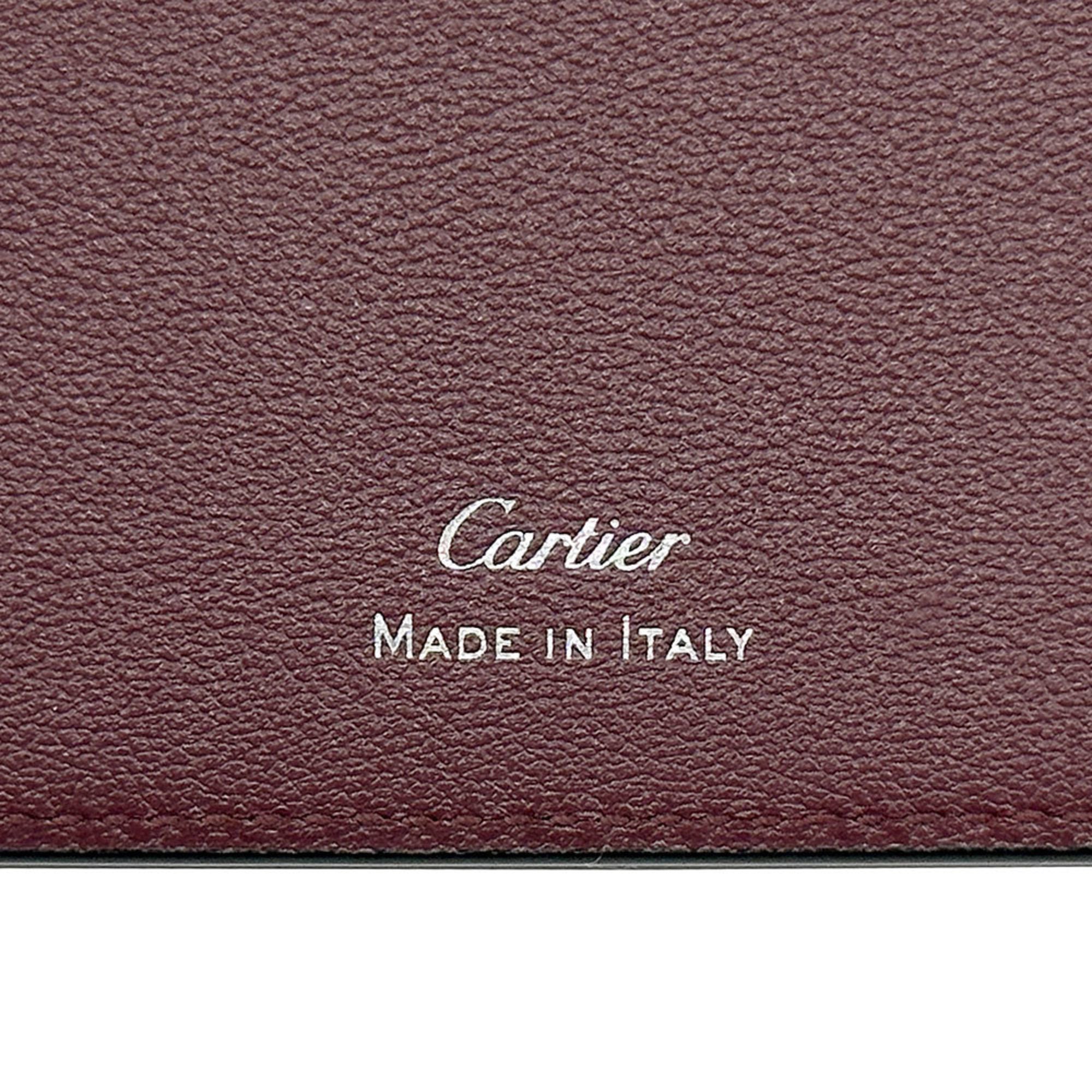 Cartier Black Leather Long Wallet (Bi-Fold) (Pre-Owned)