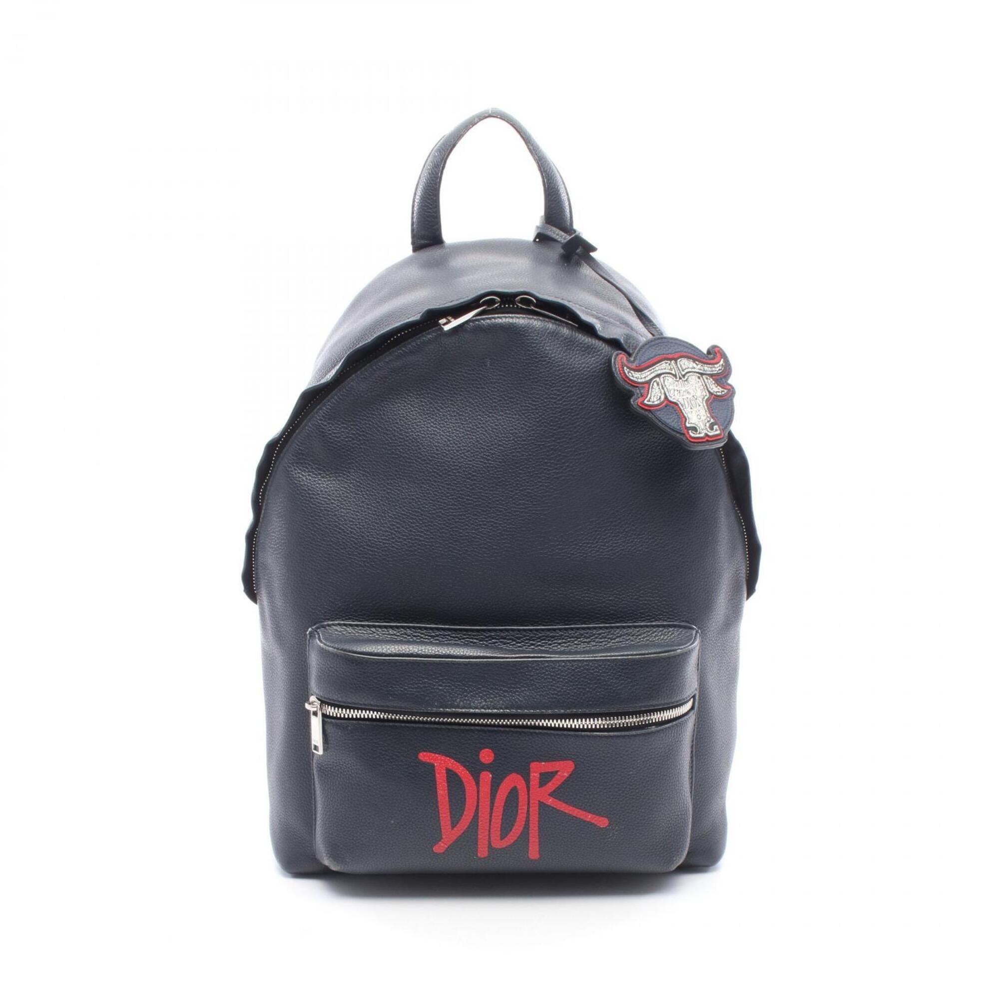 Christian Dior Navy Leather Backpack (Pre-Owned)