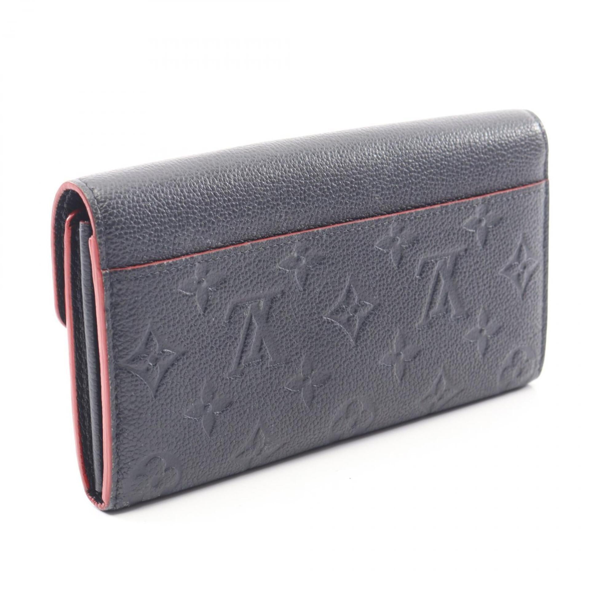 Louis Vuitton Marine Rouge Navy Monogram Empreinte Leather Long Wallet (Bi-Fold) (Pre-Owned)
