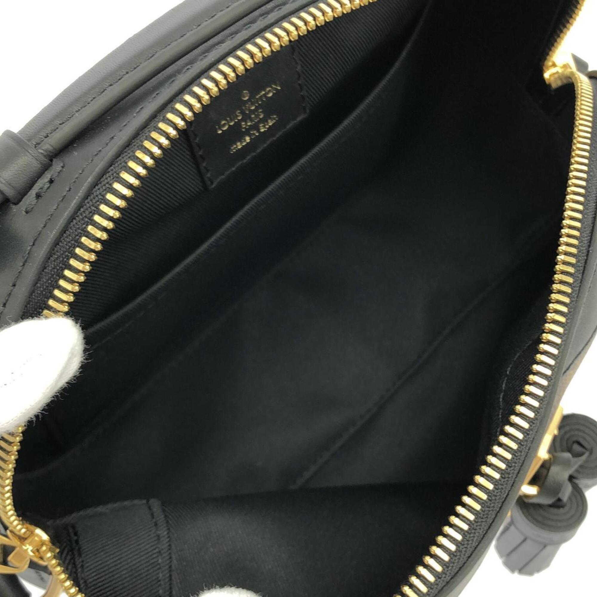 Louis Vuitton Black Marron Coated Canvas Leather Shoulder Bag (Pre-Owned)