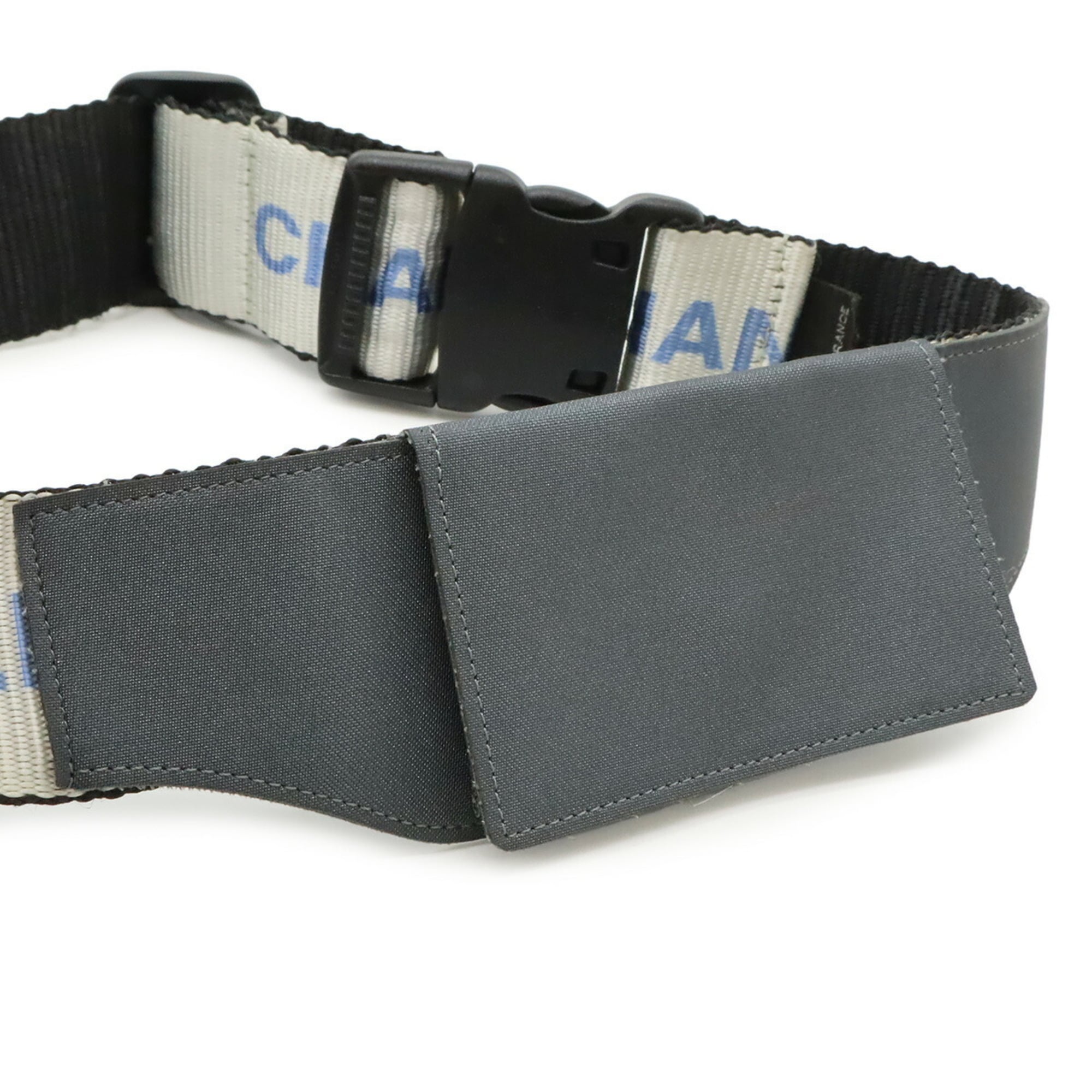 Chanel Dark Gray Ivory Nylon Fanny Pack Pouch Sling Bag (Pre-Owned)