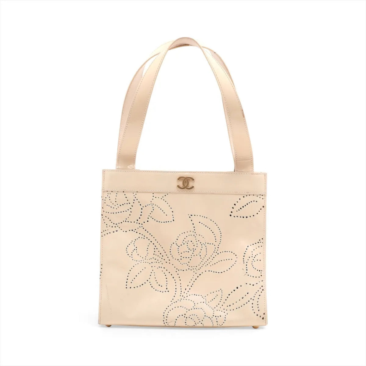 Chanel Beige Leather Shoulder Bag Tote Bag (Pre-Owned)
