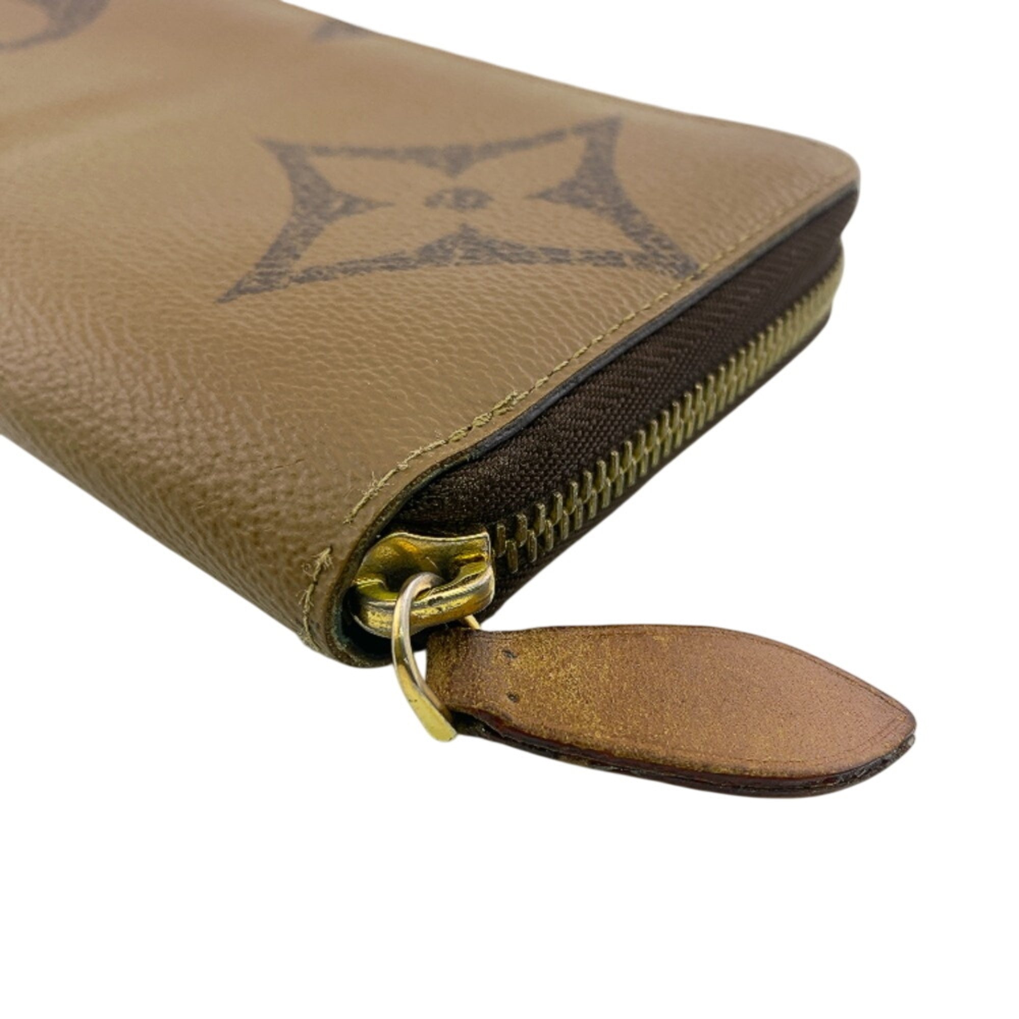 Louis Vuitton Brown Leather Long Wallet (Bi-Fold) (Pre-Owned)