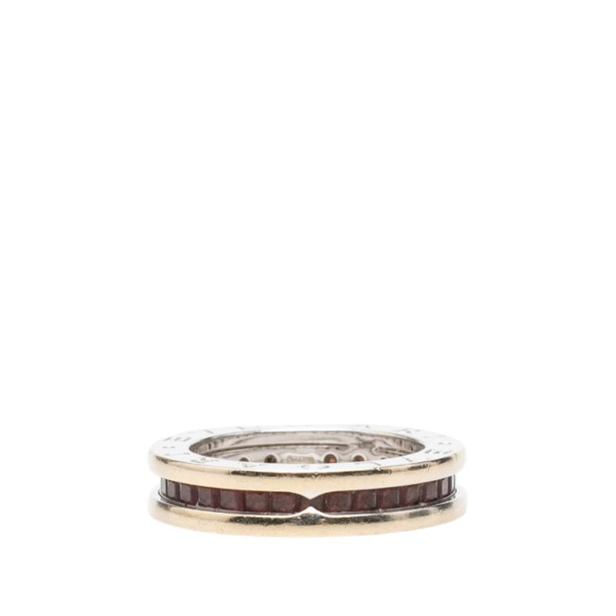 Bvlgari B.Zero1 Silver Pink White Gold (18K) Band Ring (Pre-Owned)