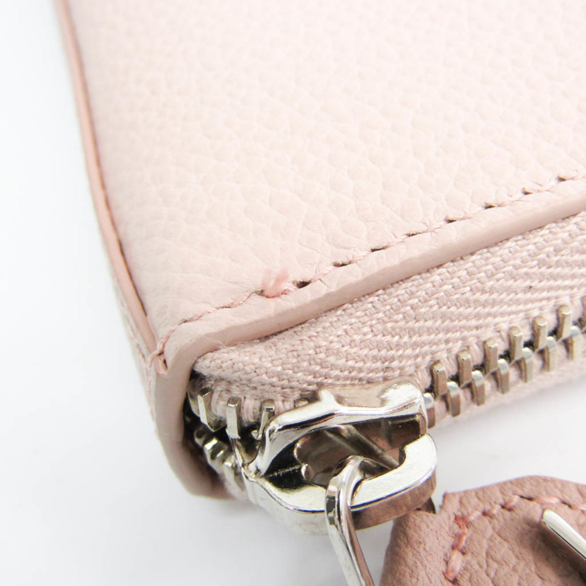 Saint Laurent Light Pink Leather Long Wallet (Bi-Fold) (Pre-Owned)