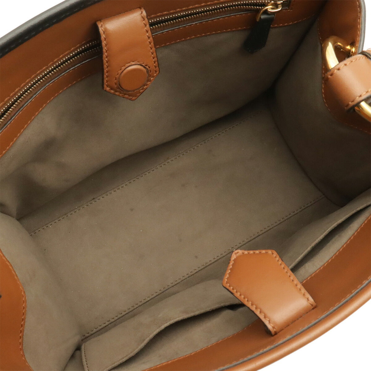 Fendi Black Brown Leather Handbag Shoulder Bag (Pre-Owned)