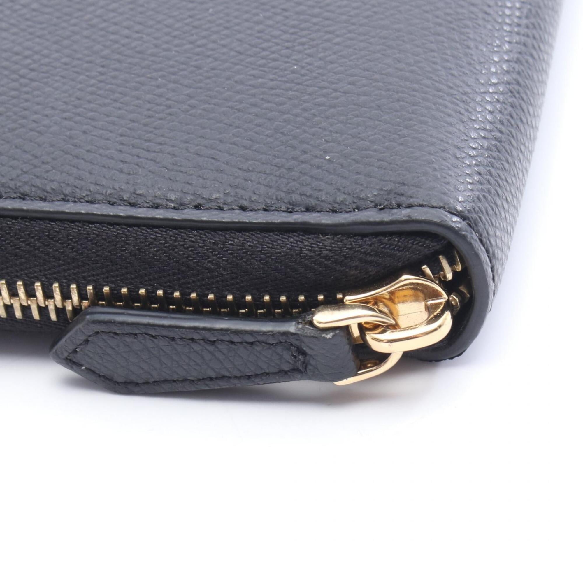 Fendi Black Leather Long Wallet (Bi-Fold) (Pre-Owned)