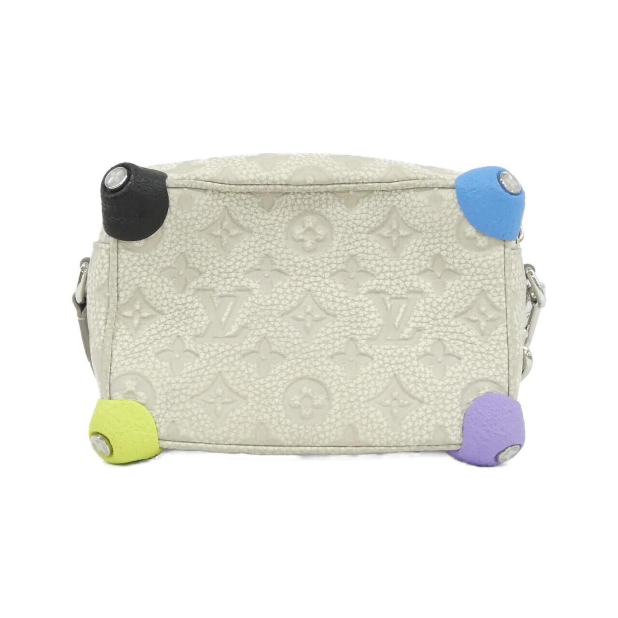 Louis Vuitton Gray Leather Shoulder Bag (Pre-Owned)