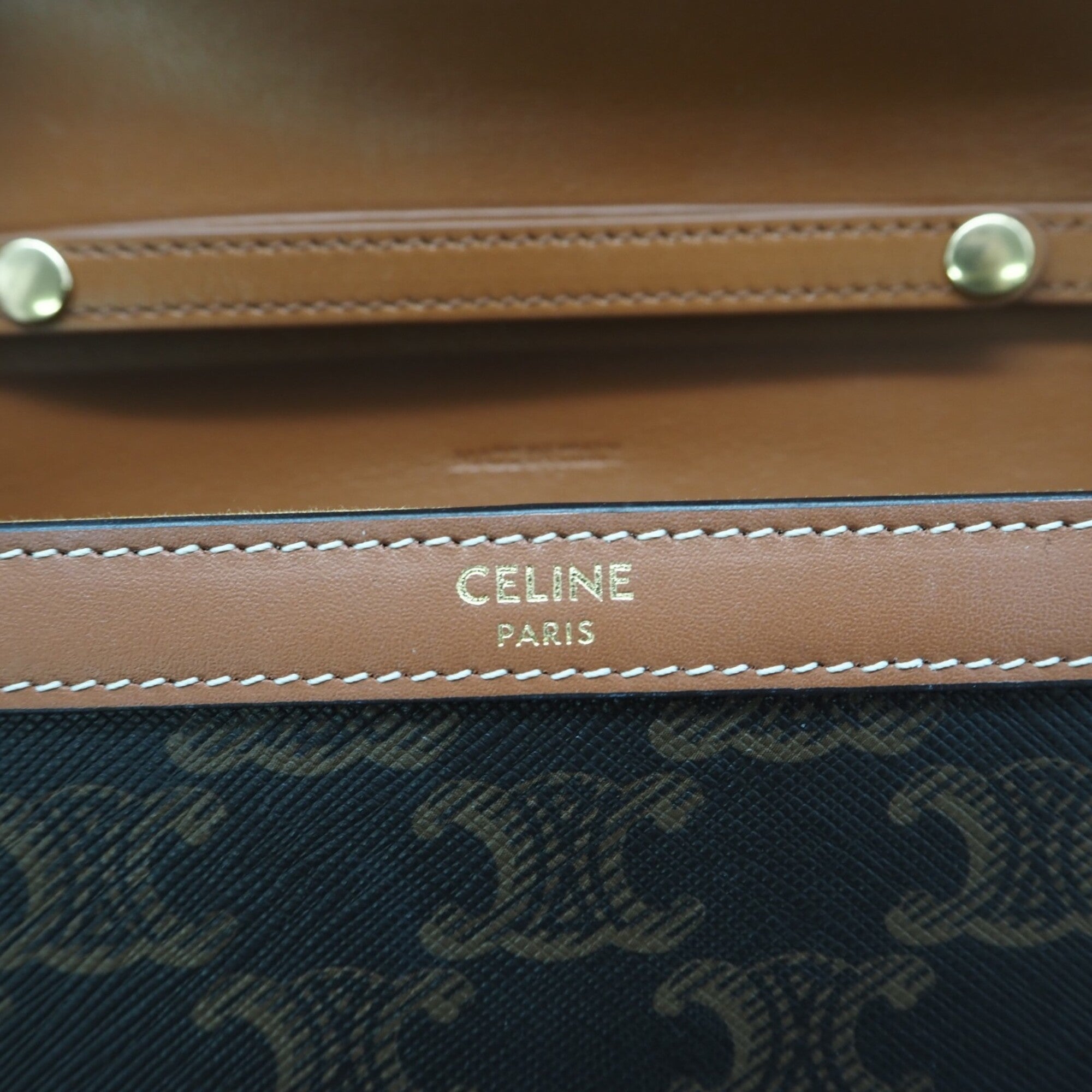 Celine Beige Brown Canvas Shoulder Bag (Pre-Owned)