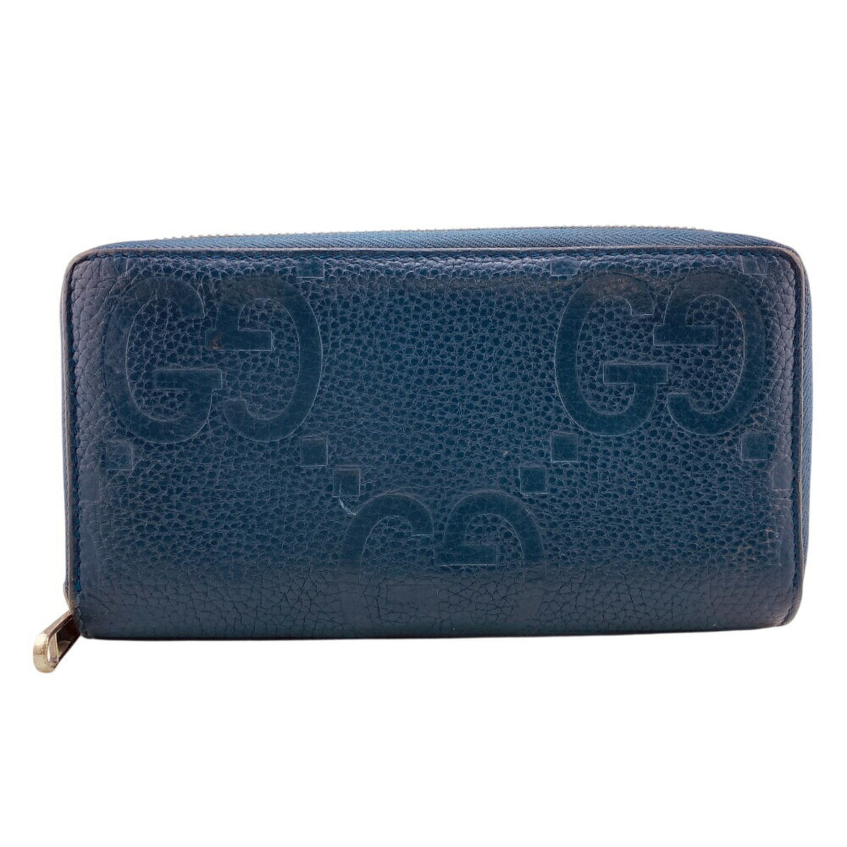 Gucci Navy Leather Long Wallet (Bi-Fold) (Pre-Owned)