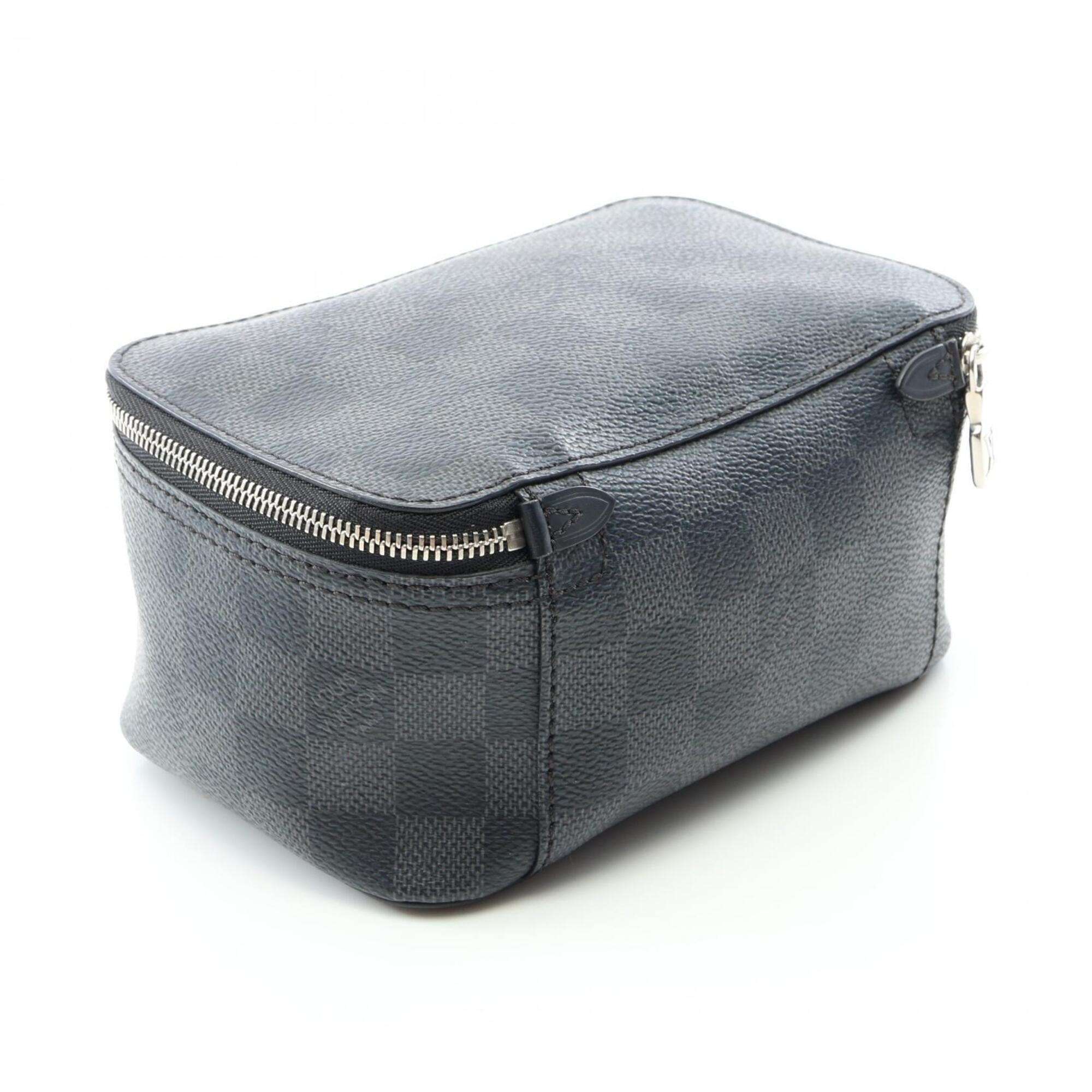 Louis Vuitton Black Damier Graphite Leather Pvc Handbag Pouch (Pre-Owned)