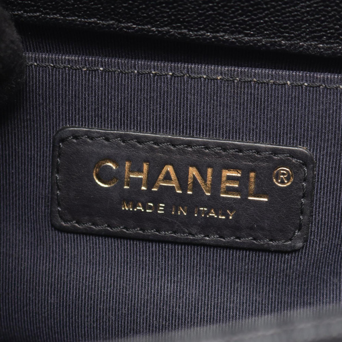 Chanel Boy Chanel Black Grained Calfskin Shoulder Bag (Pre-Owned)