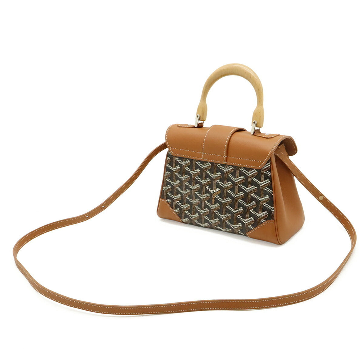 Goyard Black Brown Coated Canvas Leather Handbag Shoulder Bag (Pre-Owned)