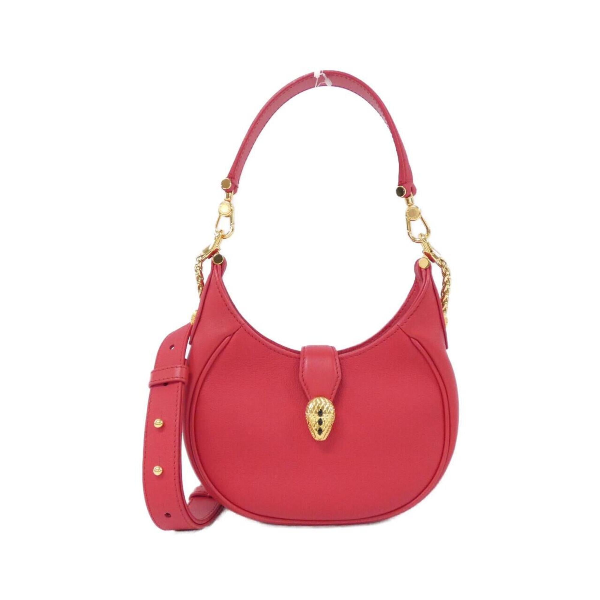 Bvlgari Red Color Leather Shoulder Bag (Pre-Owned)