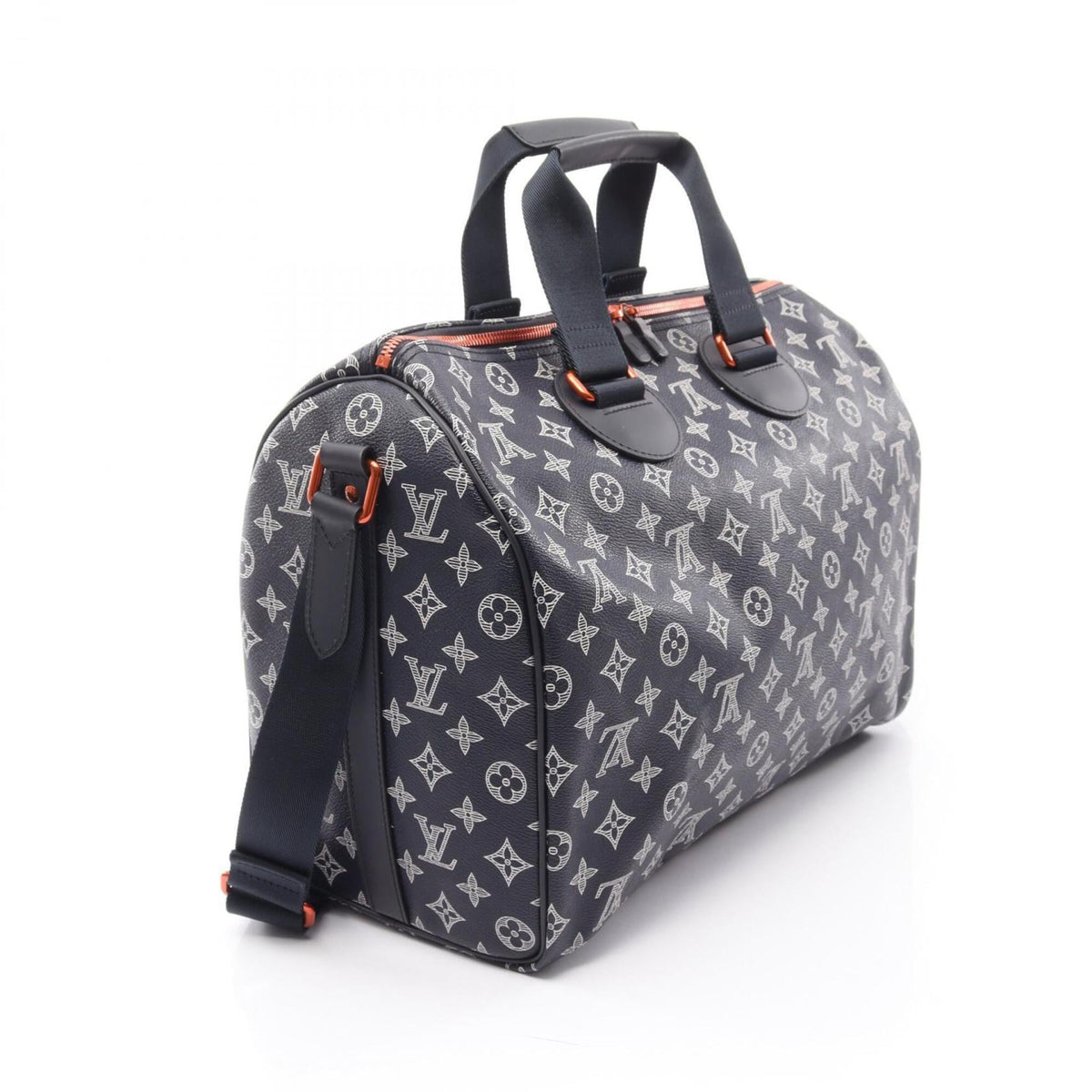 Louis Vuitton Navy Red Color White Boston Bag (Pre-Owned)