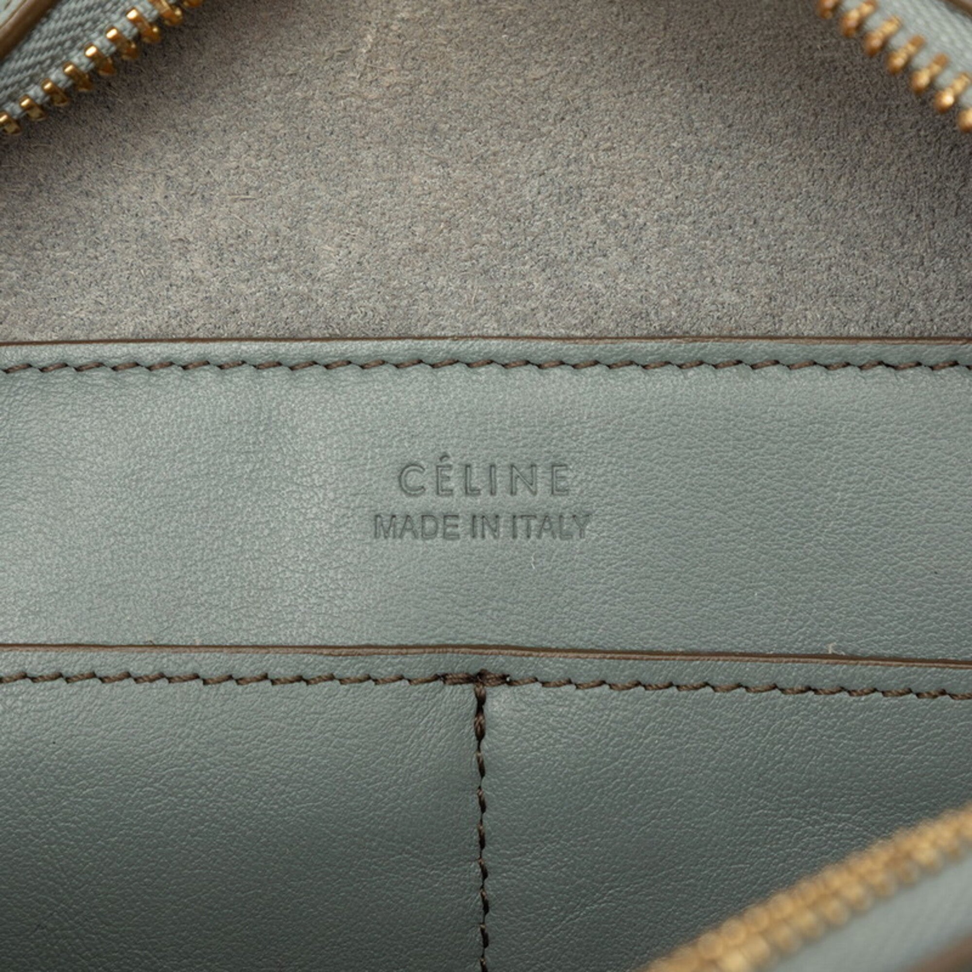 Celine Blue Gray Leather Handbag Shoulder Bag (Pre-Owned)