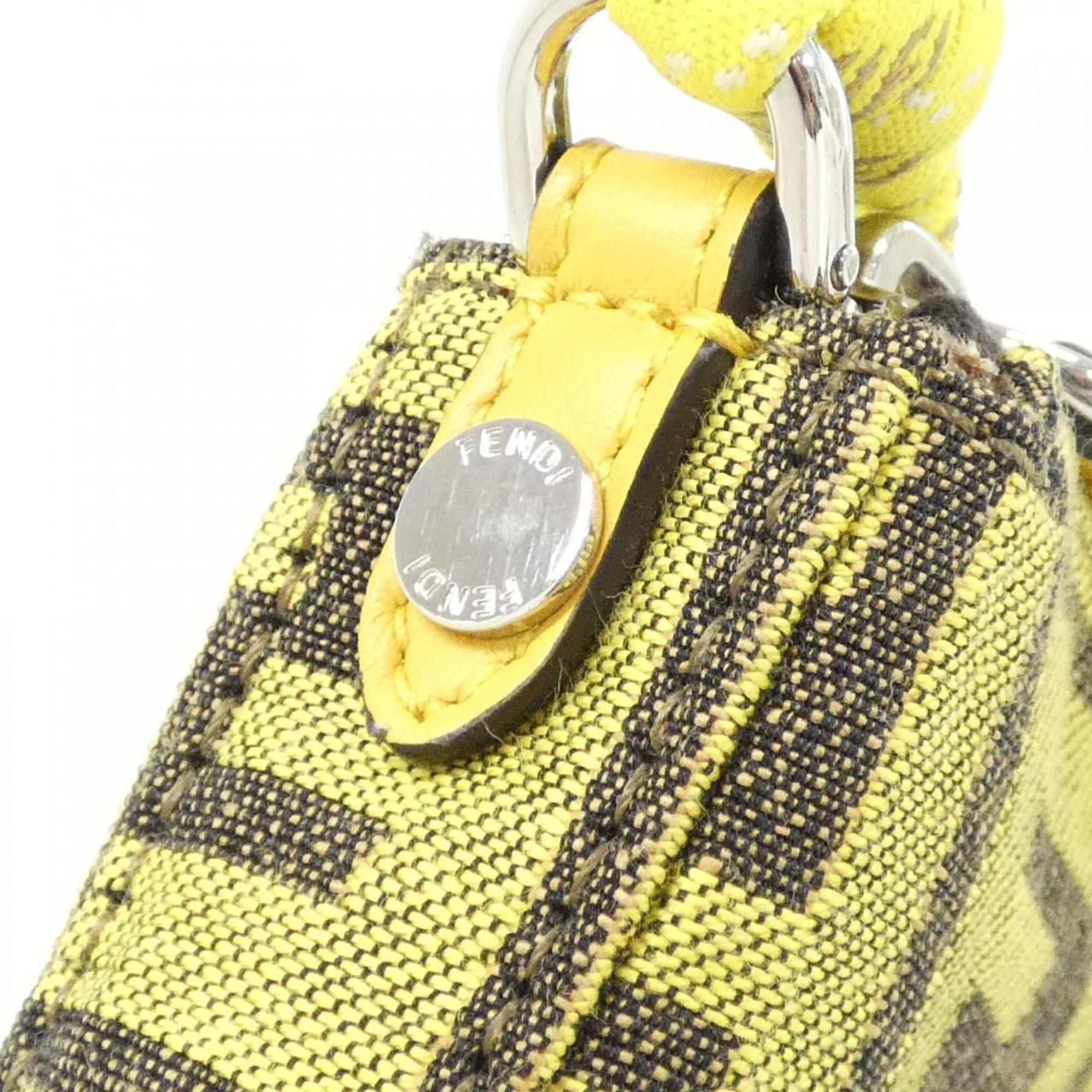 Fendi Yellow Canvas Handbag Pouch Shoulder Bag (Pre-Owned)