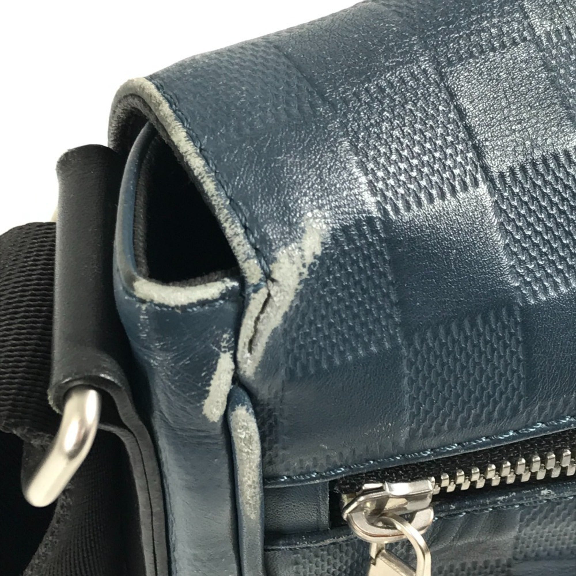 Louis Vuitton Black Blue Damier Infini Messenger Bag Shoulder Bag (Pre-Owned)