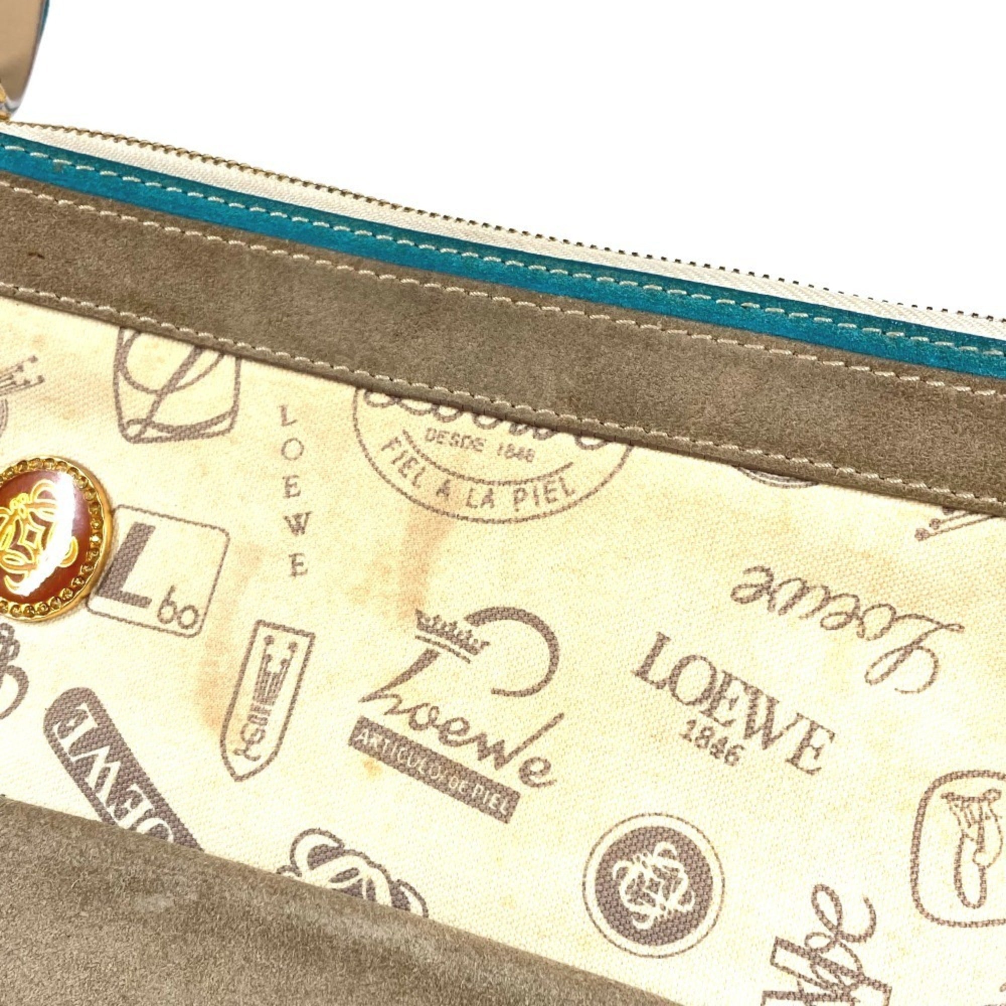 Loewe Beige Multi-Color Leather Canvas Pochette Shoulder Bag (Pre-Owned)