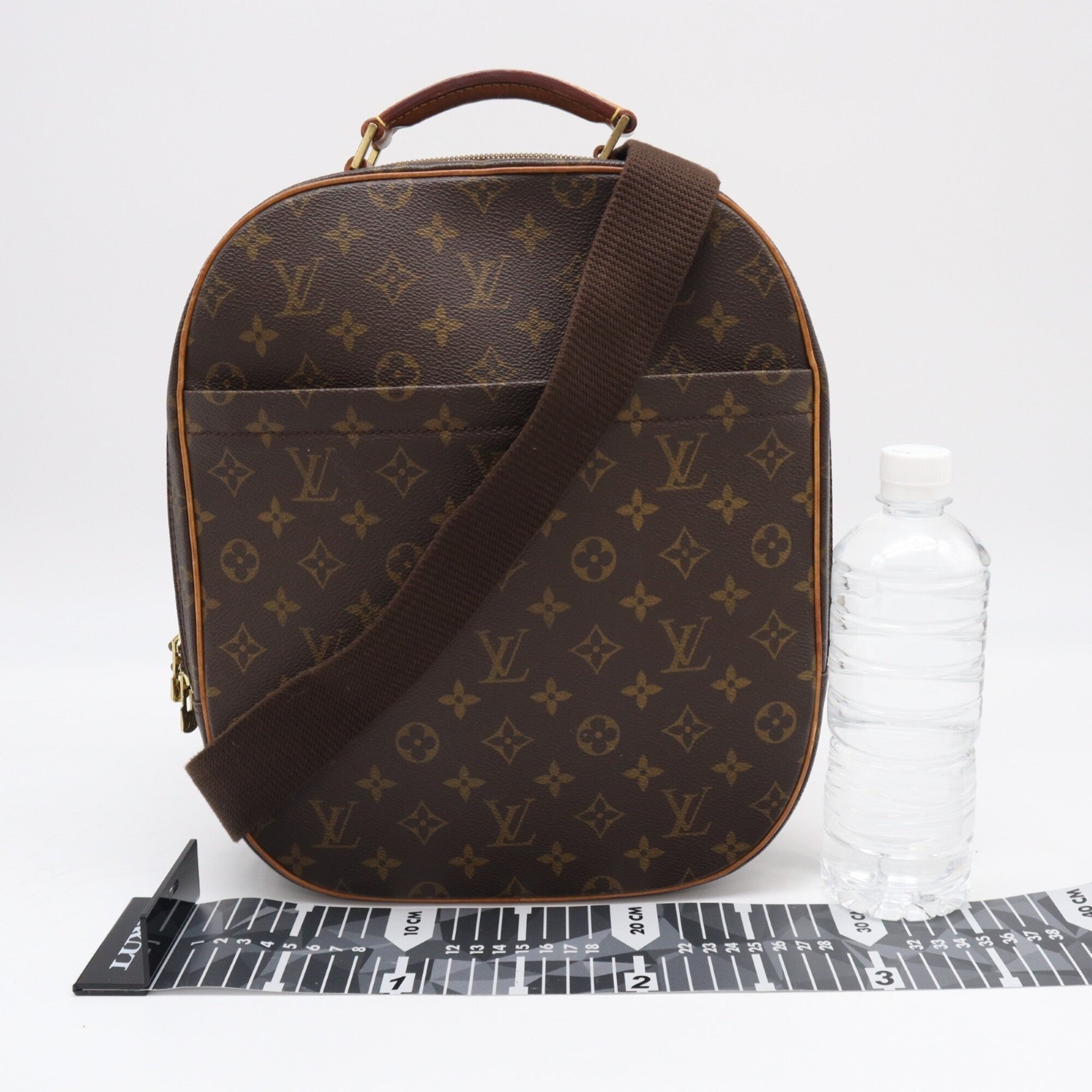 Louis Vuitton Beige Brown Coated Canvas Leather Shoulder Bag (Pre-Owned)