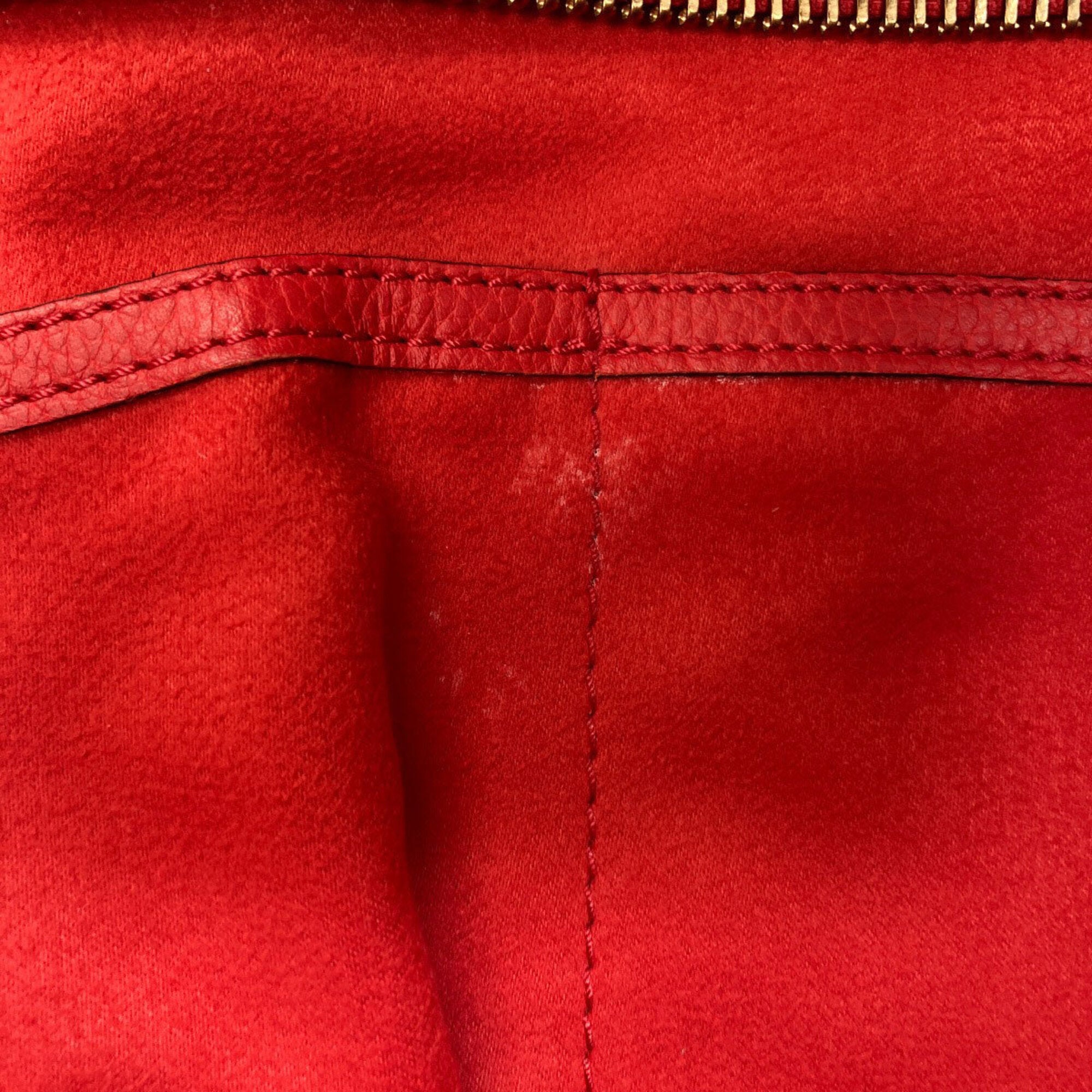Celine Luggage Red Color Leather Handbag (Pre-Owned)