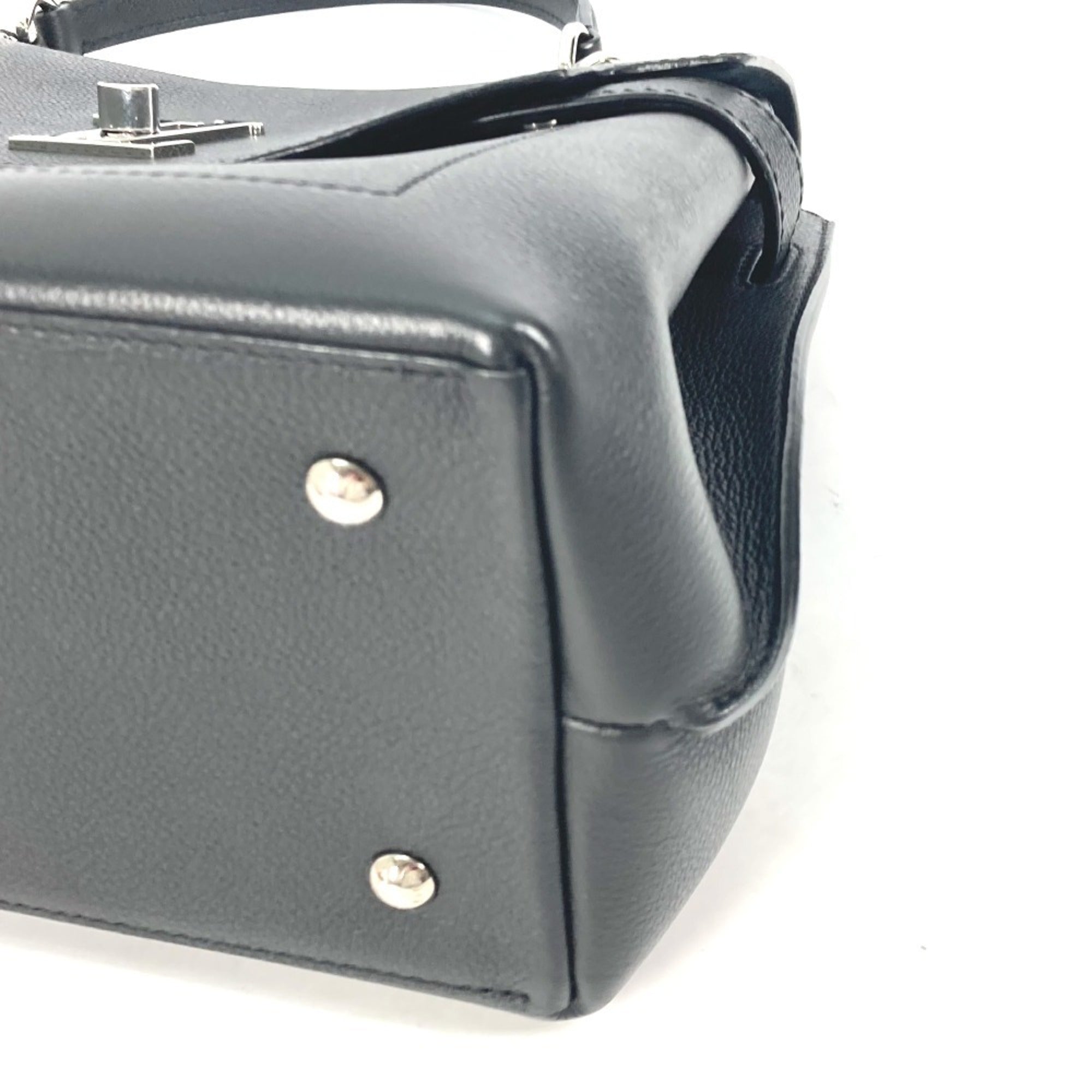 Louis Vuitton Black Noir Leather Handbag Tote Bag (Pre-Owned)